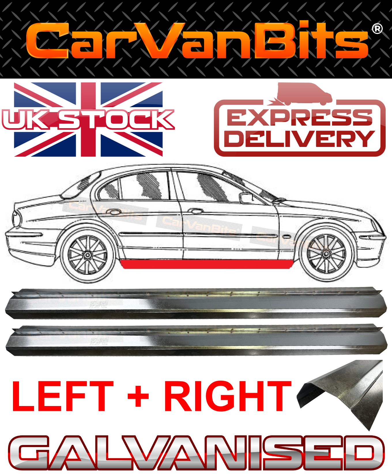 FOR JAGUAR S-TYPE 99-08 SILL REPAIR BODY RUST OUTER LOWER BODY PANEL PAIR