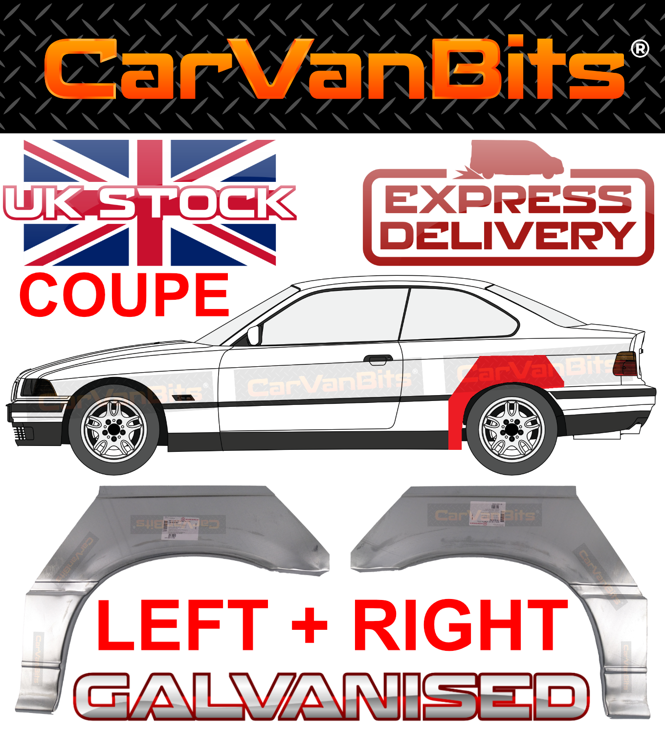 FOR BMW E36 3 COUPE / CONVERTIBLE 90-00 REAR WHEEL ARCH FENDER REPAIR BODY PANEL