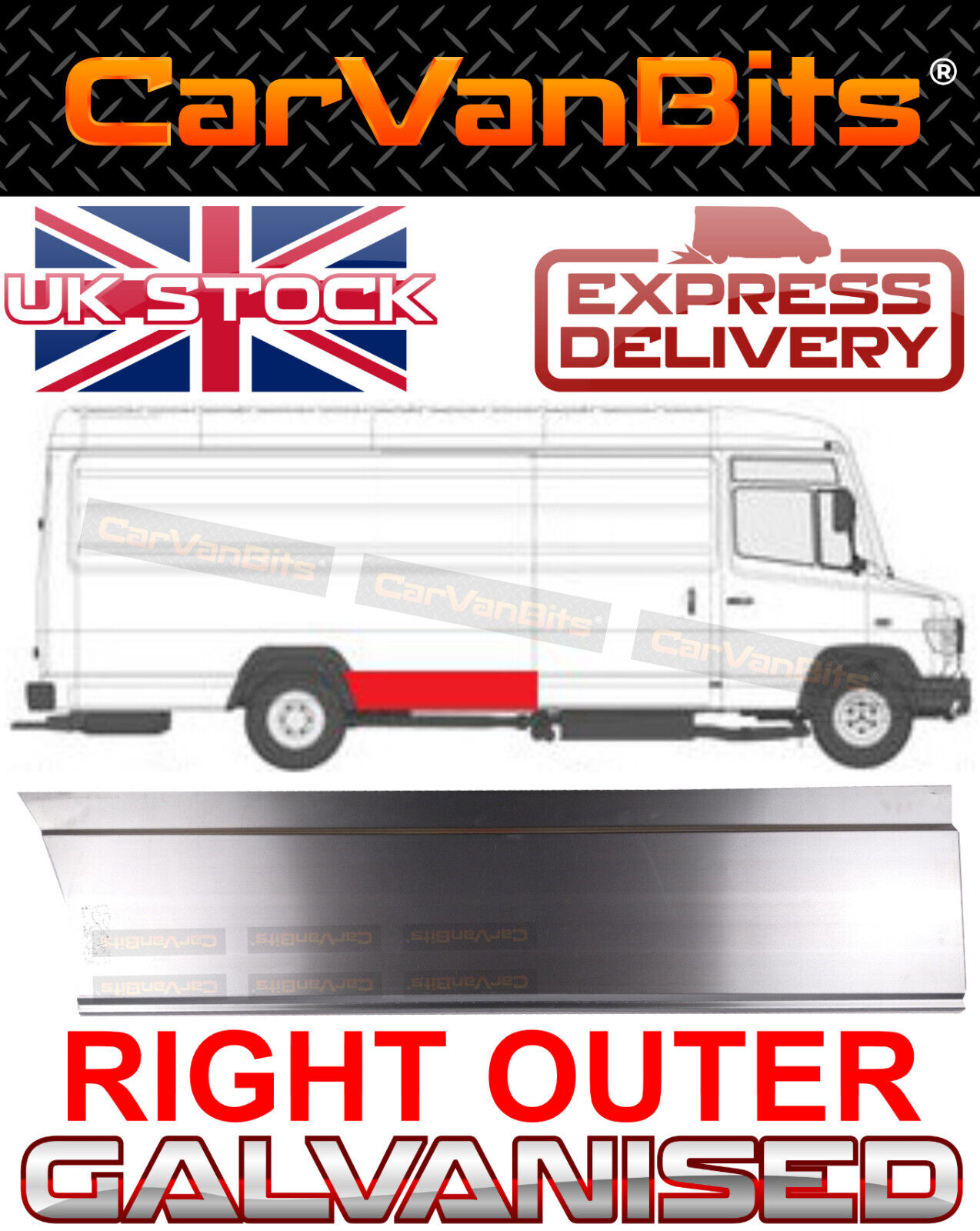FOR MERCEDES VARIO 96- IN FRONT OF THE WHEEL HOUSE ARCH BODY REPAIR PANEL SILL R