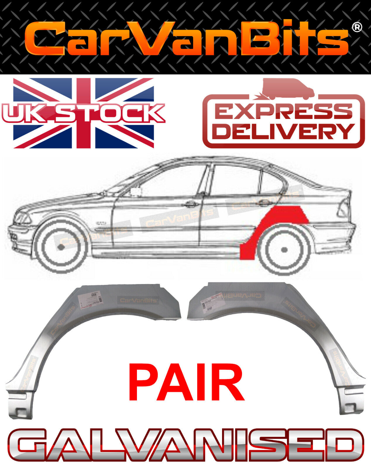 FOR BMW 3 E46 98-05 SALOON ESTATE REAR WHEEL ARCH WING FENDER REPAIR PANEL PAIR 