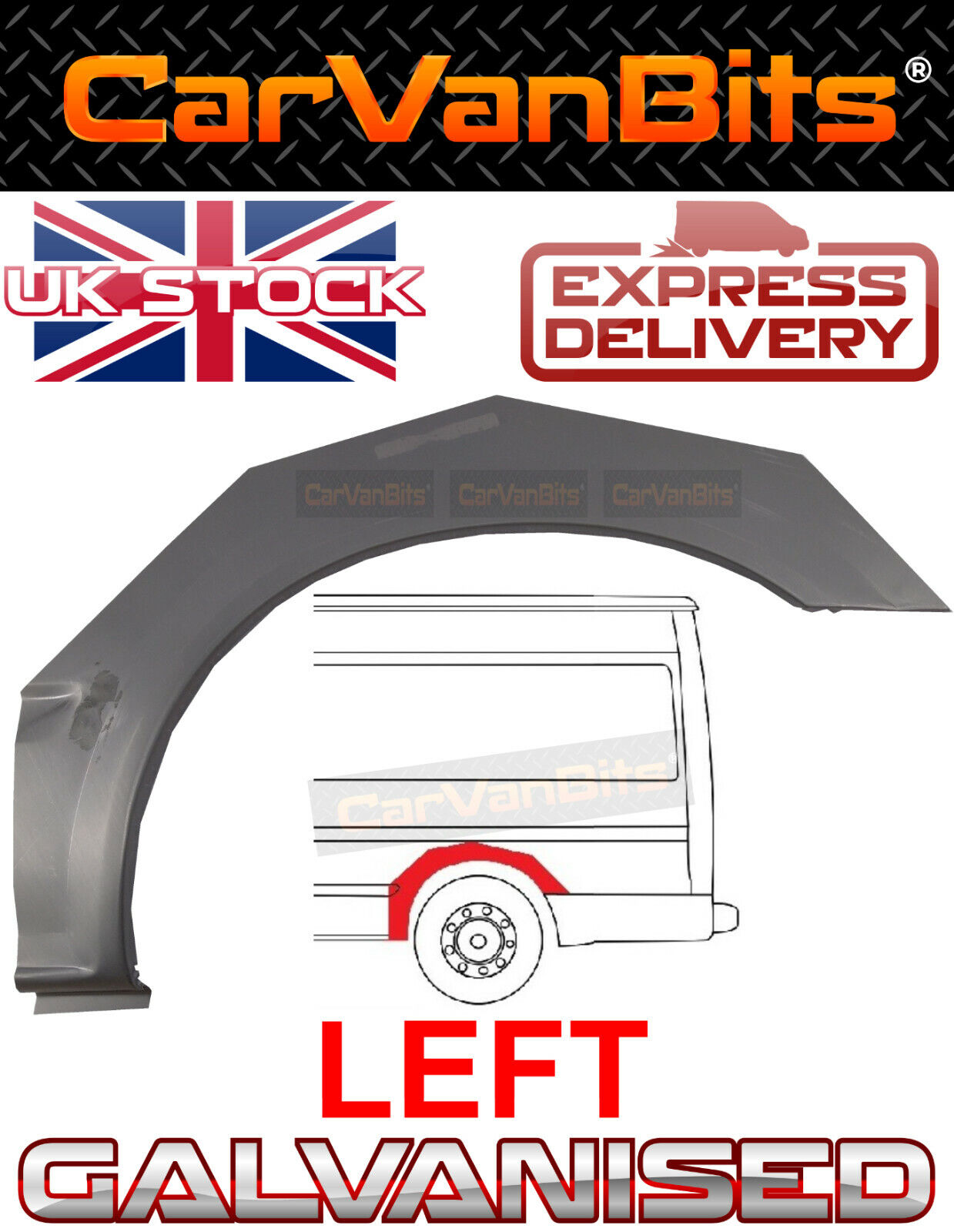FOR FORD TRANSIT MK6 00-06 REAR WHEEL ARCH FENDER REPAIR PANEL SWB MWB LWB XLWB