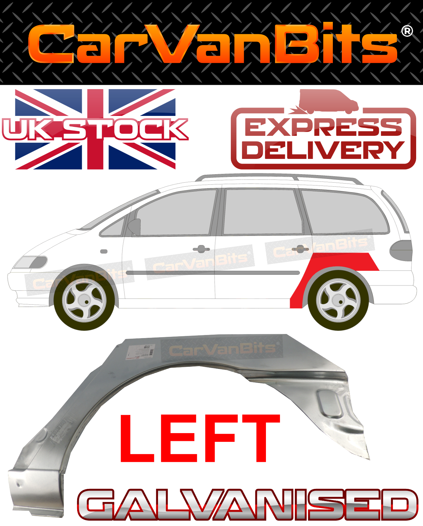 FOR VW SHARAN SEAT ALHAMBRA FORD GALAXY 95-00 REAR WHEEL ARCH REPAIR BODY PANEL 