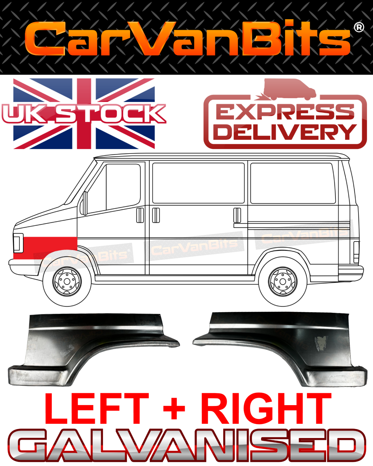 FOR CITROEN C25 PEUGEOT J5 FIAT DUCATO 90-94 FRONT WHEEL ARCH WING REPAIR PANEL