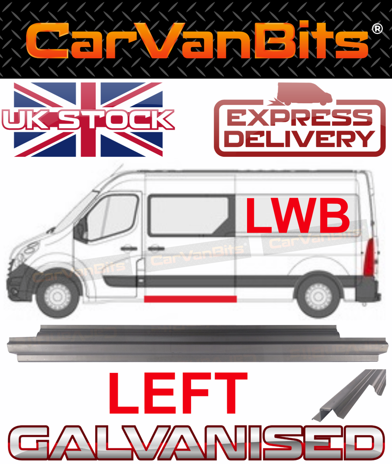 FOR RENAULT MASTER VAUXHALL MOVANO NV400 10 UNDER SIDE SLIDING DOOR REPAIR PANEL