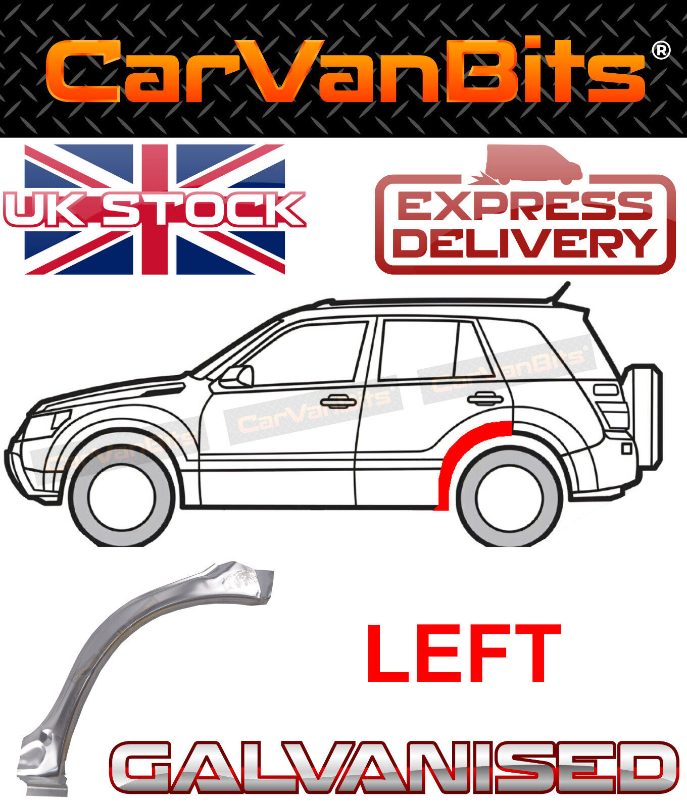 FOR SUZUKI GRAND VITARA 05-12 5D REAR WHEEL ARCH REPAIR BODY OUTER PANEL HALF LE