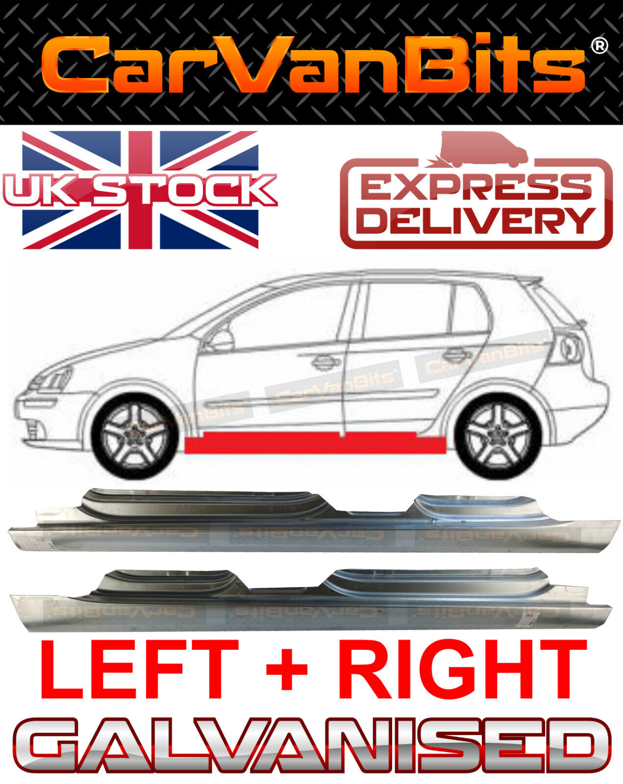 FOR VW GOLF 5 V MK5 03-09 5 DOOR HATCHBACK / ESTATE FULL SILL REPAIR PANEL PAIR