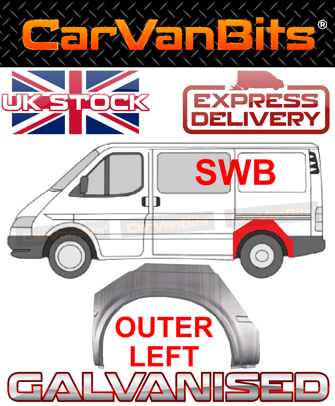 FOR FORD TRANSIT MK4 MK5 91-00 SWB REAR WHEEL ARCH REPAIR BODY PANEL SILL LEFT