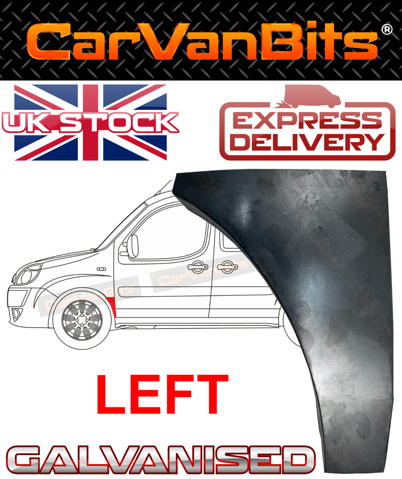 FOR FIAT DOBLO 2001-2010 FRONT WHEEL ARCH LOWER FENDER WING REPAIR PANEL LEFT