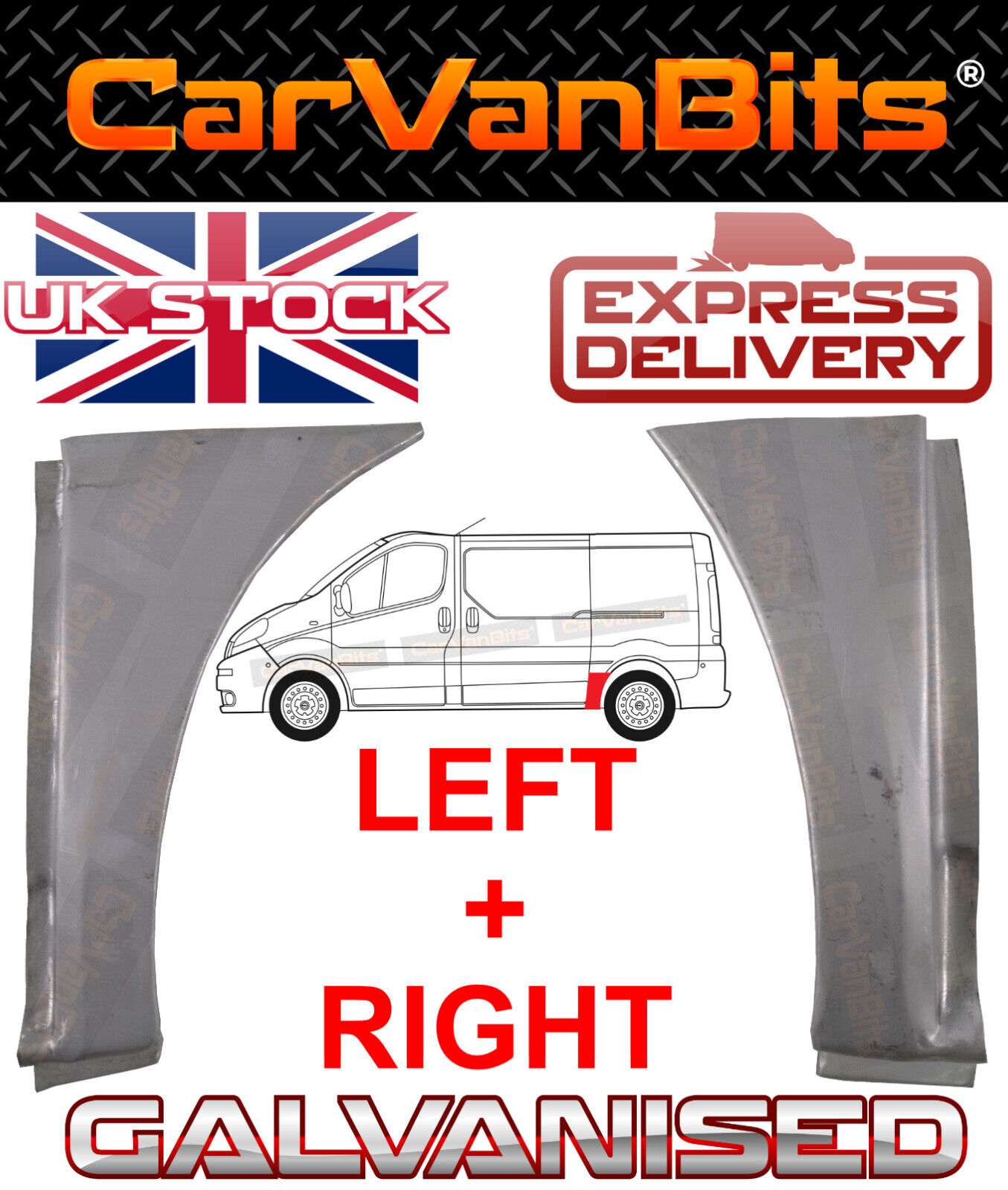 FOR VAUXHALL VIVARO TRAFIC PRIMASTAR SWB 01-14 IN FRONT REAR ARCH REPAIR PANEL 2
