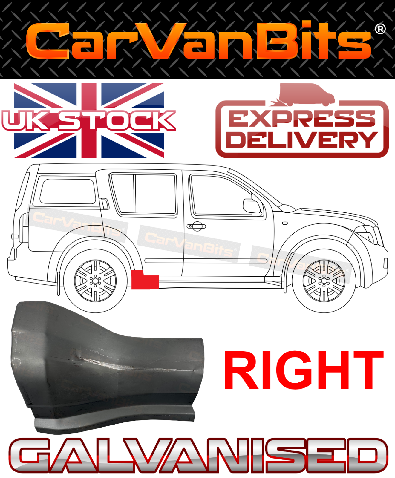 FOR NISSAN NAVARA FRONTIER D40 PATHFINDER R51 05-16 REAR ARCH DOOR REPAIR PANEL