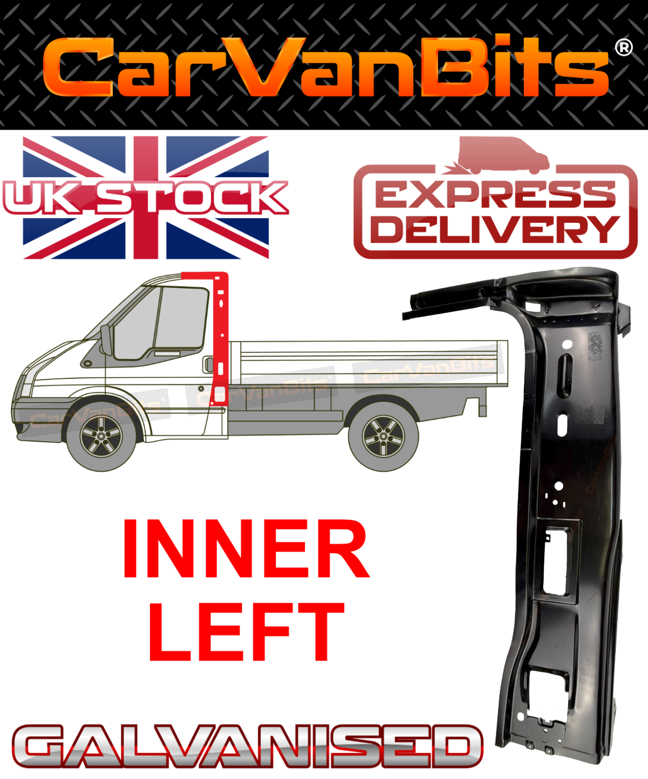 FOR FORD TRANSIT MK6 MK7 TIPPER VAN B PILLAR MIDDLE SILL REAR CAB REPAIR PANEL L