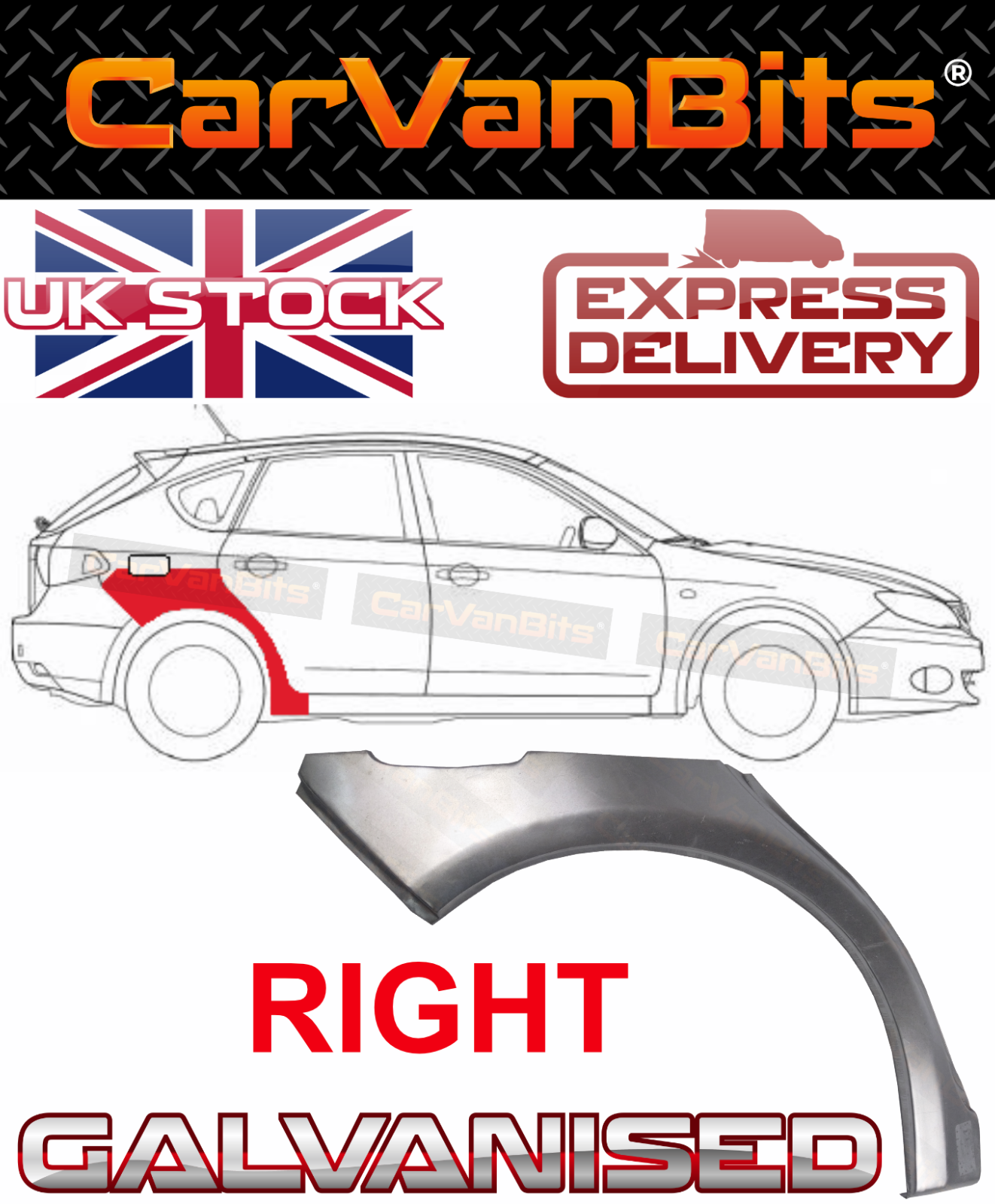 FOR SUBARU IMPREZA GE GH GR GV 07-13 REAR WHEEL ARCH REPAIR BODY PANEL RIGHT