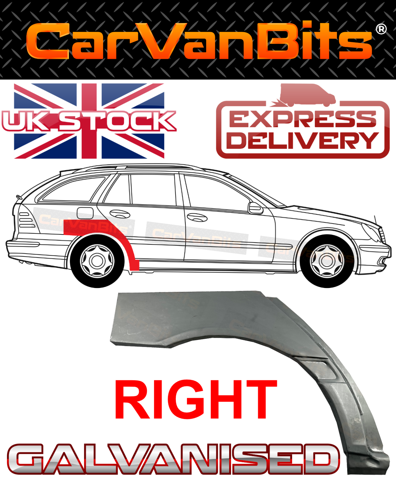 FOR MERCEDES C-CLASS W203 00-07 ESTATE REAR WHEEL ARCH REPAIR BODY RUST PANEL RI