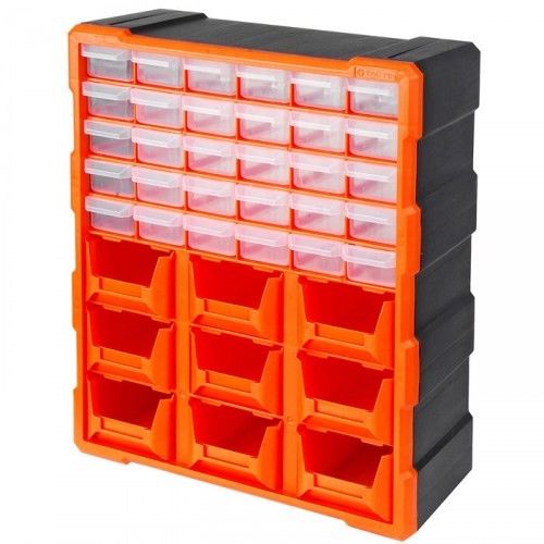 Tactix Plastic Black Orange Parts Accessories 30 Drawer 9 Bins Storage ...