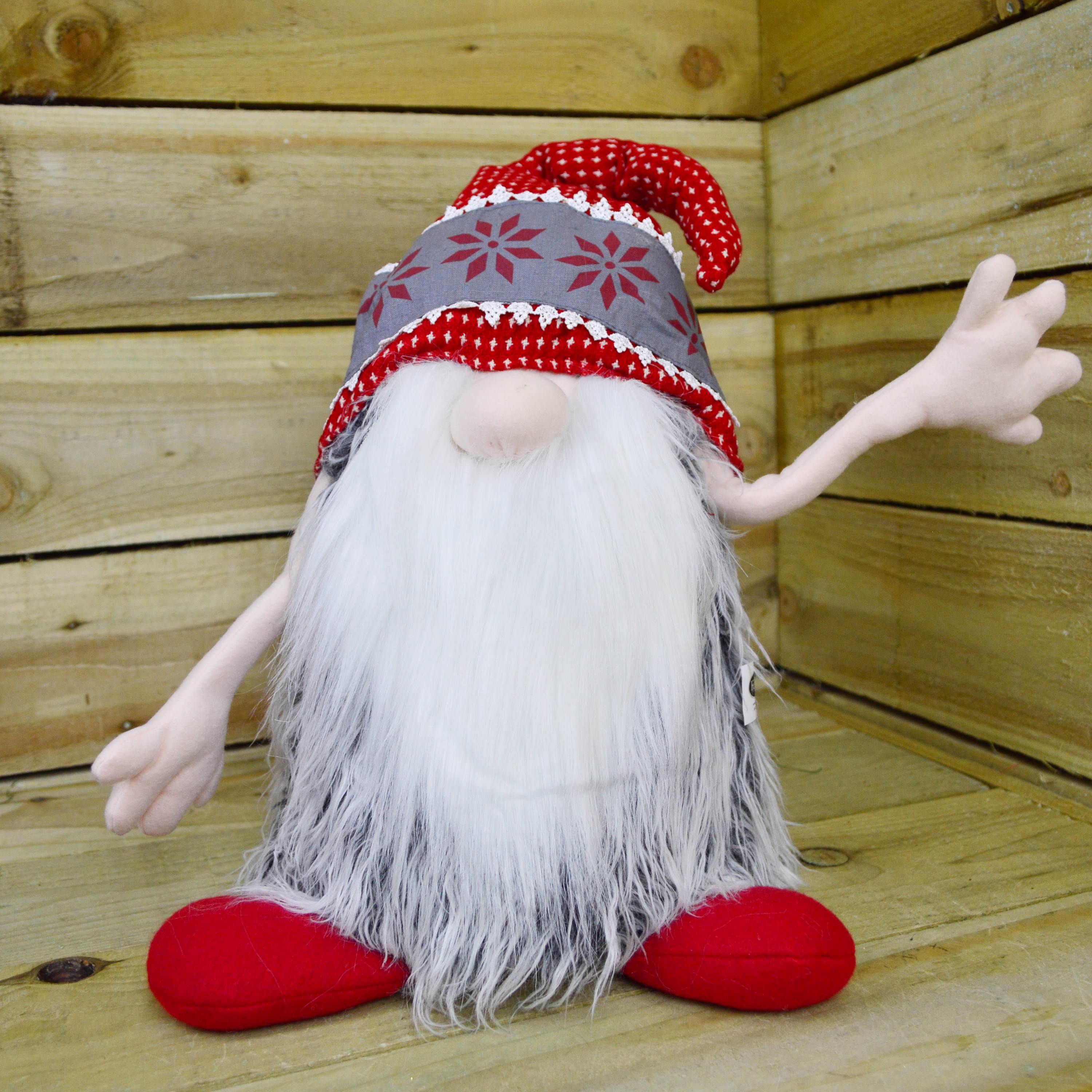 75cm Super Sized Festive Gonk with Red Hat and Long Arms Christmas