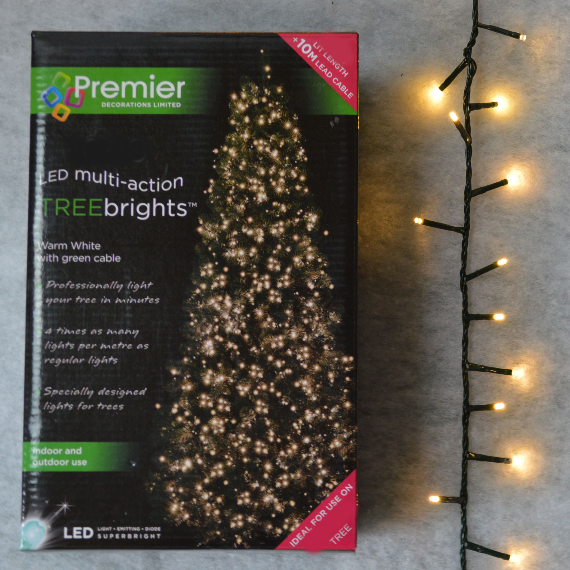 1,000 Led (25M) Premier Treebrights Cluster Christmas Tree Lights In 1,000 Led (25M) Premier Treebrights Cluster Christmas Tree Lights In