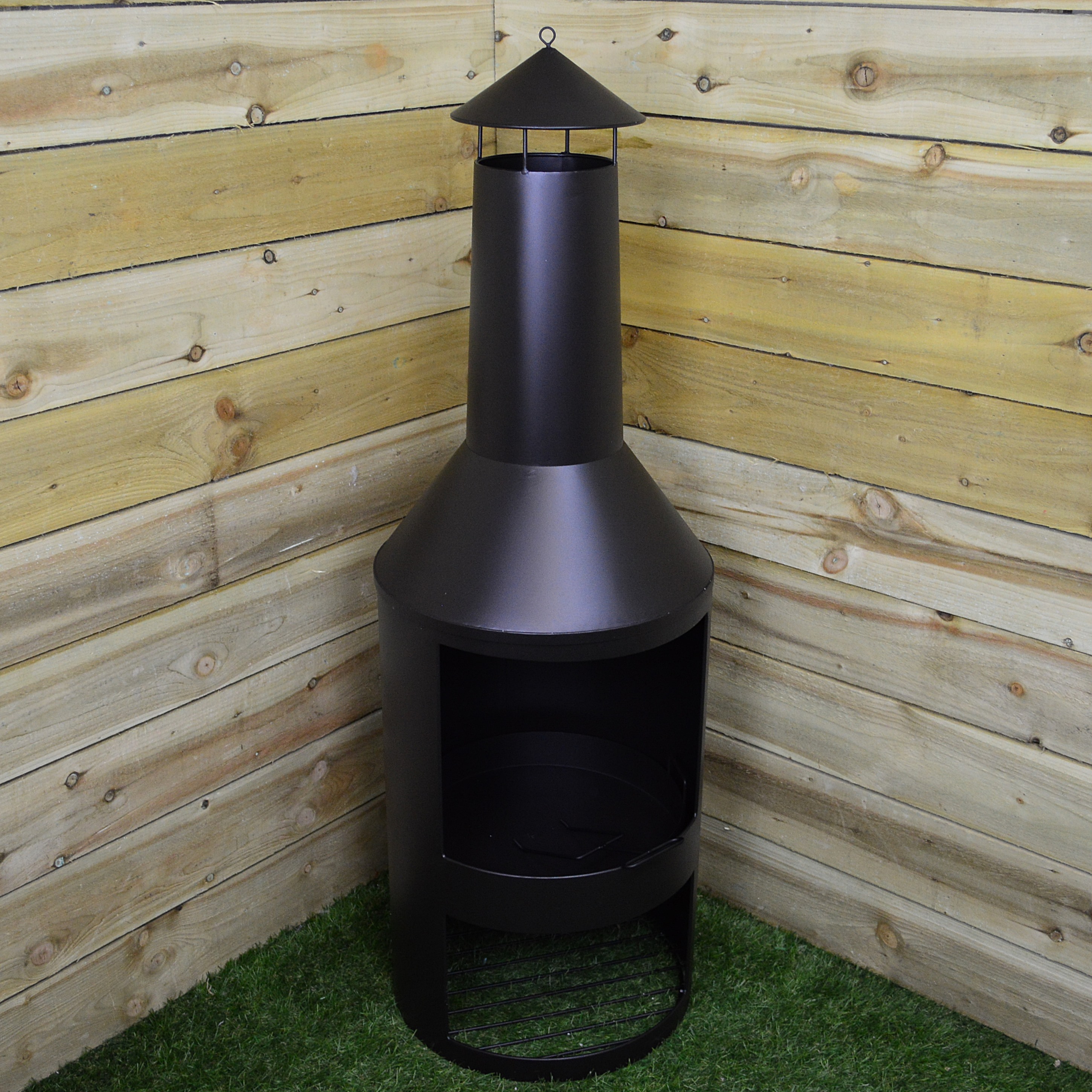 140cm Tall Outdoor Garden Patio Chiminea / Log Burner / Fire Pit with