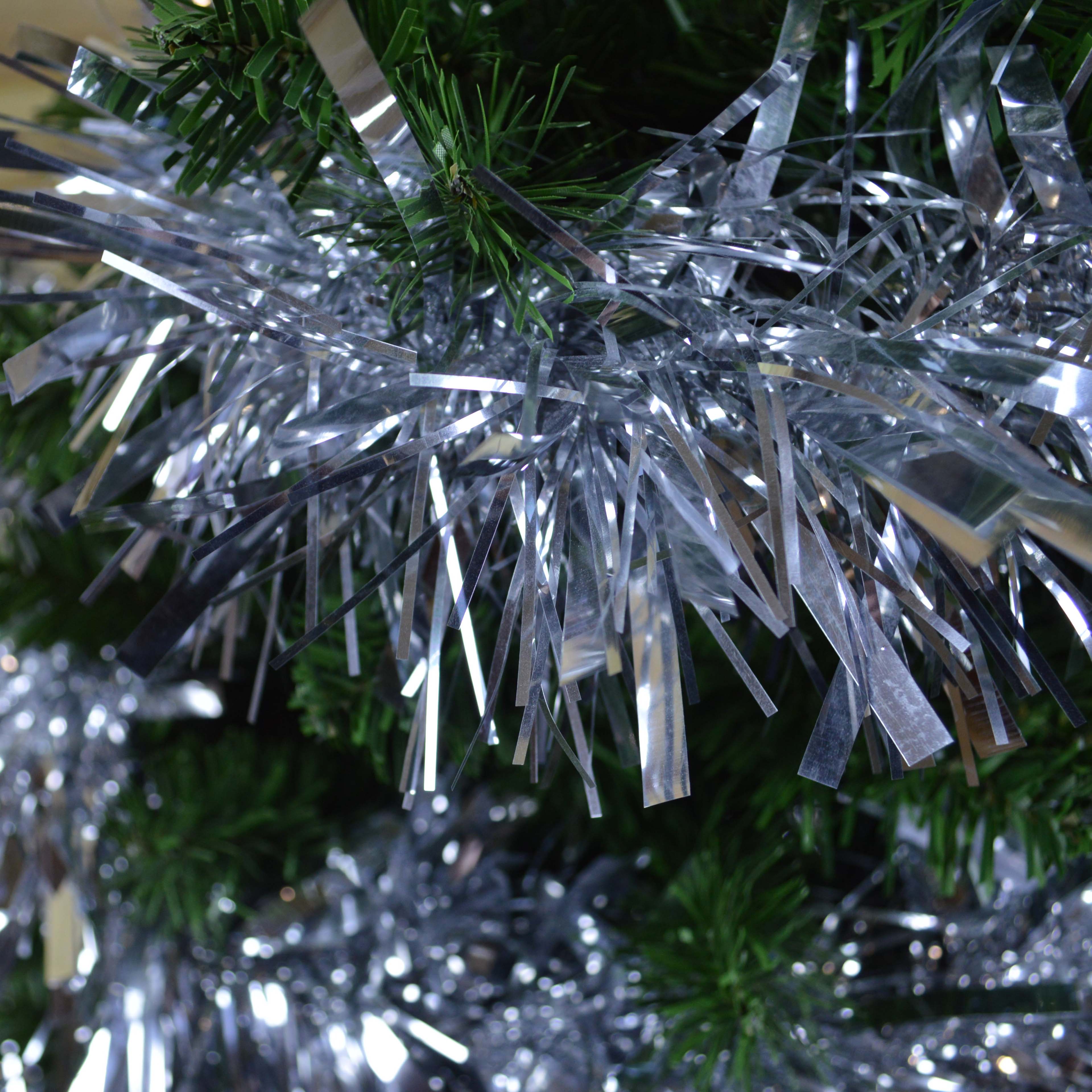 10m X 15cm Luxury Chunky Cut Tinsel Garland Christmas Tree