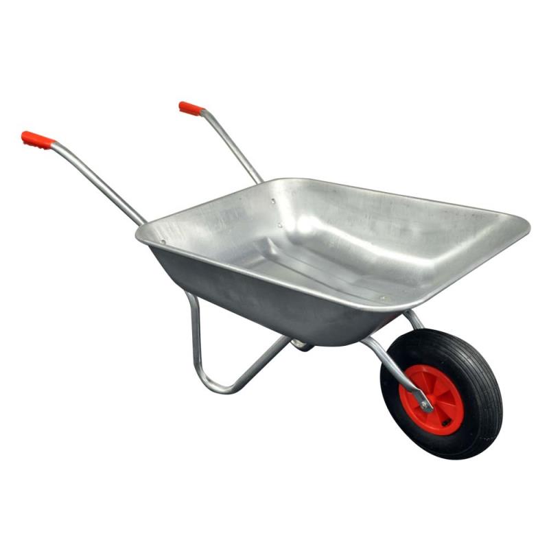 65 Litre 60kg Capacity Galvanised Metal Garden Wheelbarrow with