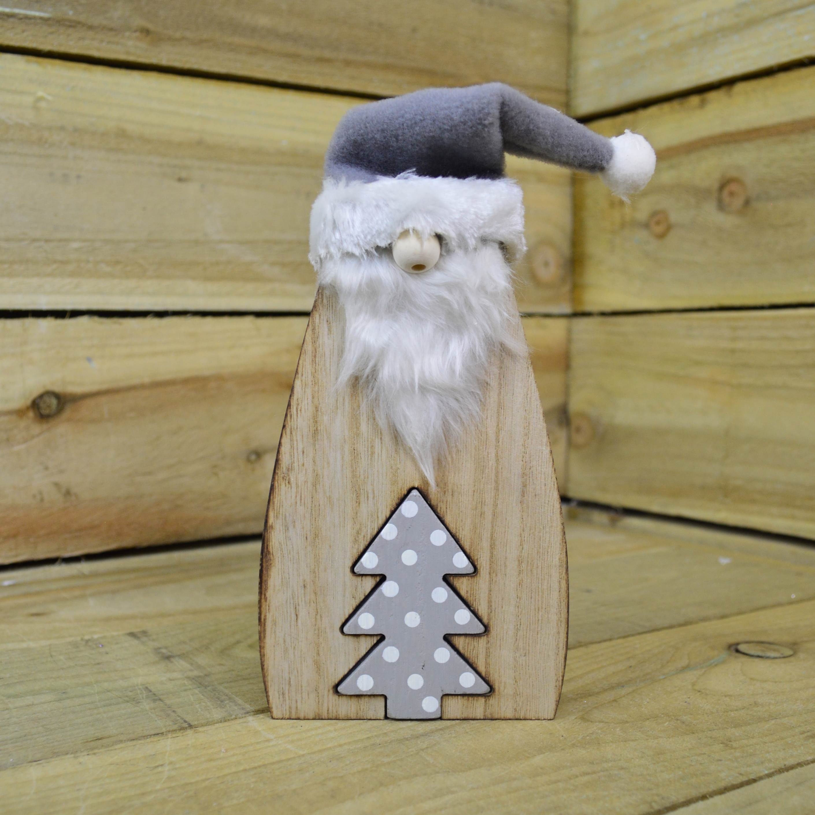 26cm Wooden Gonk Christmas Book End Ornaments Grey Tree 5060559850117 eBay