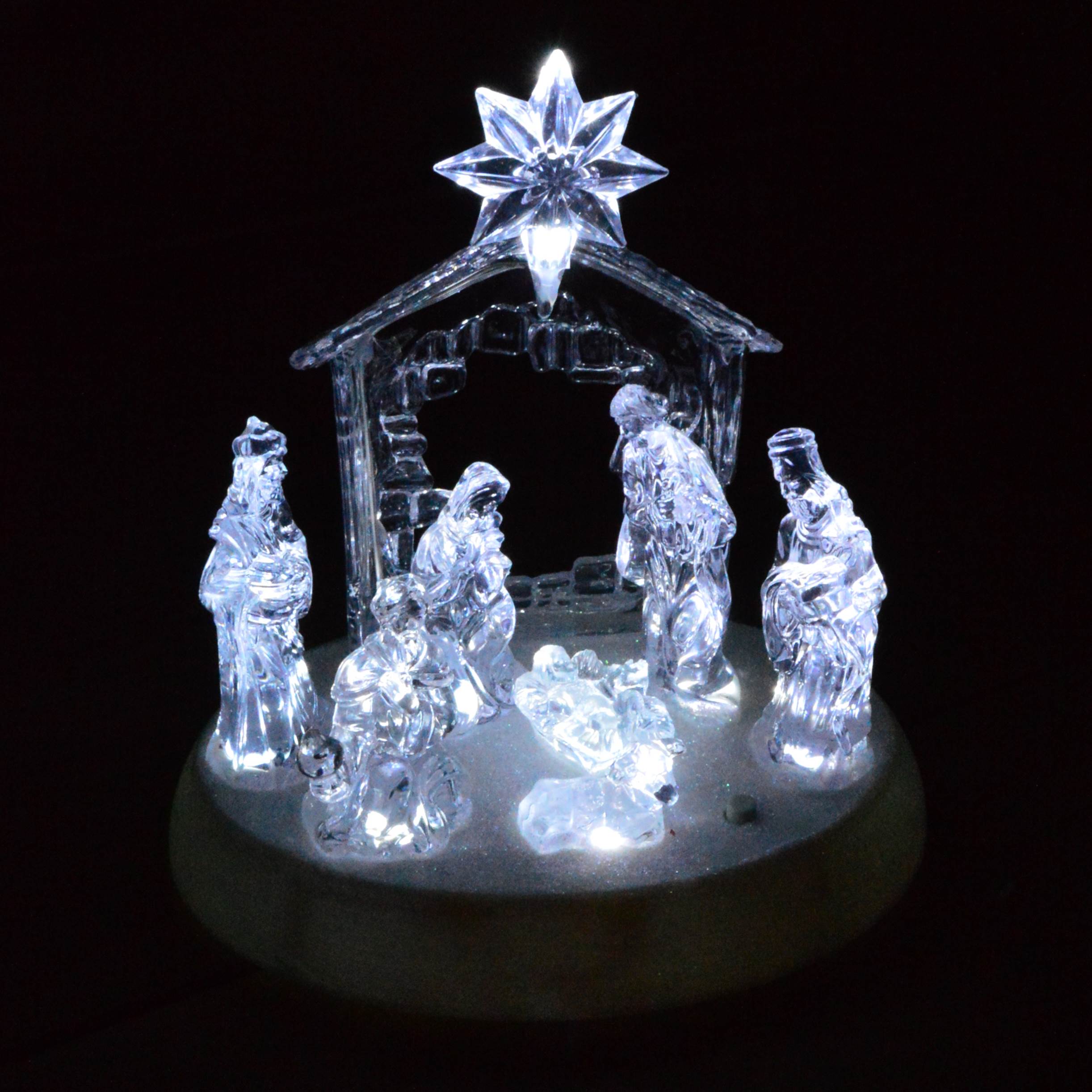 lighted nativity scene