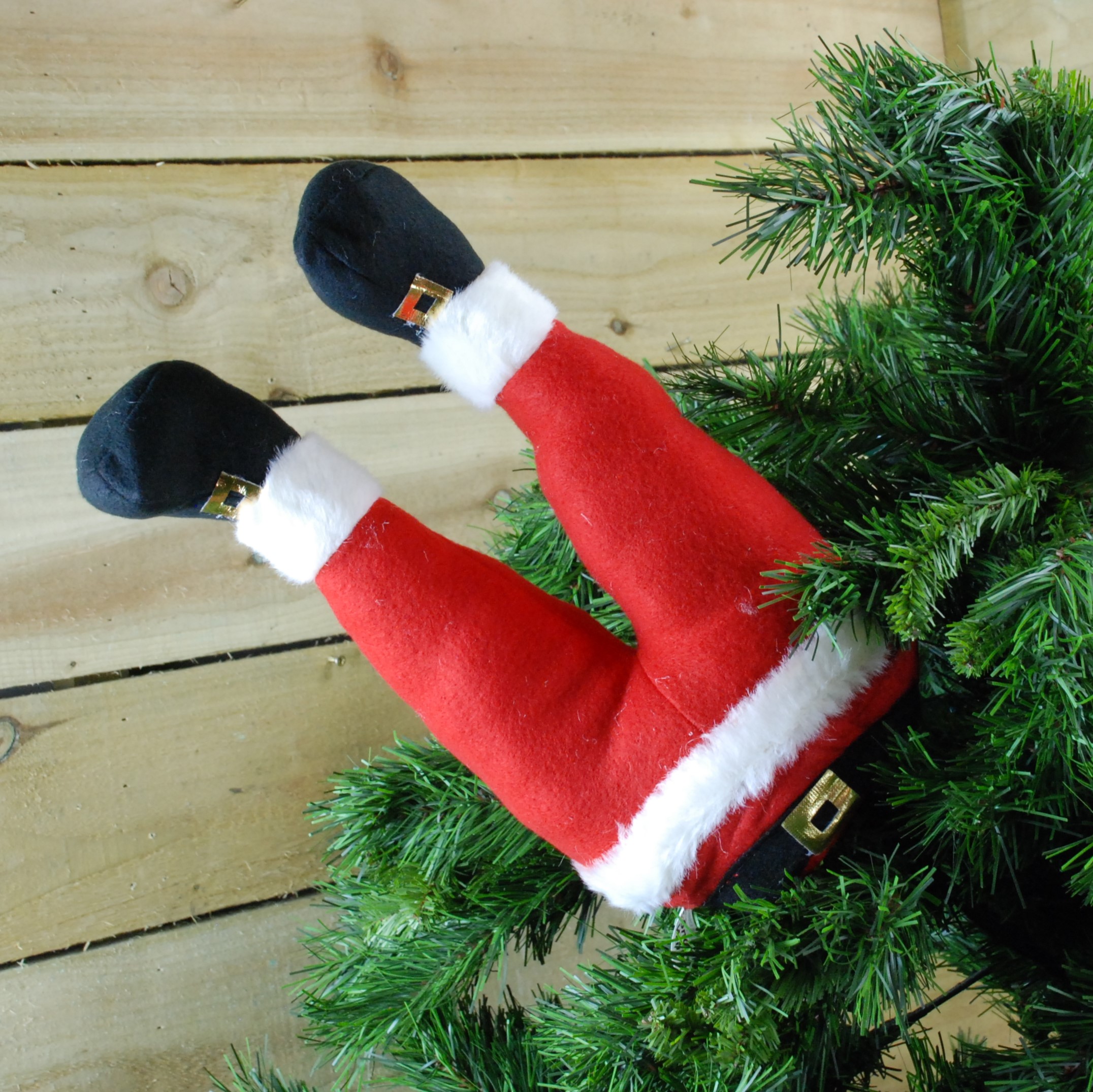 Set of 35cm Santa Legs Decoration to Stick out of your Christmas Tree