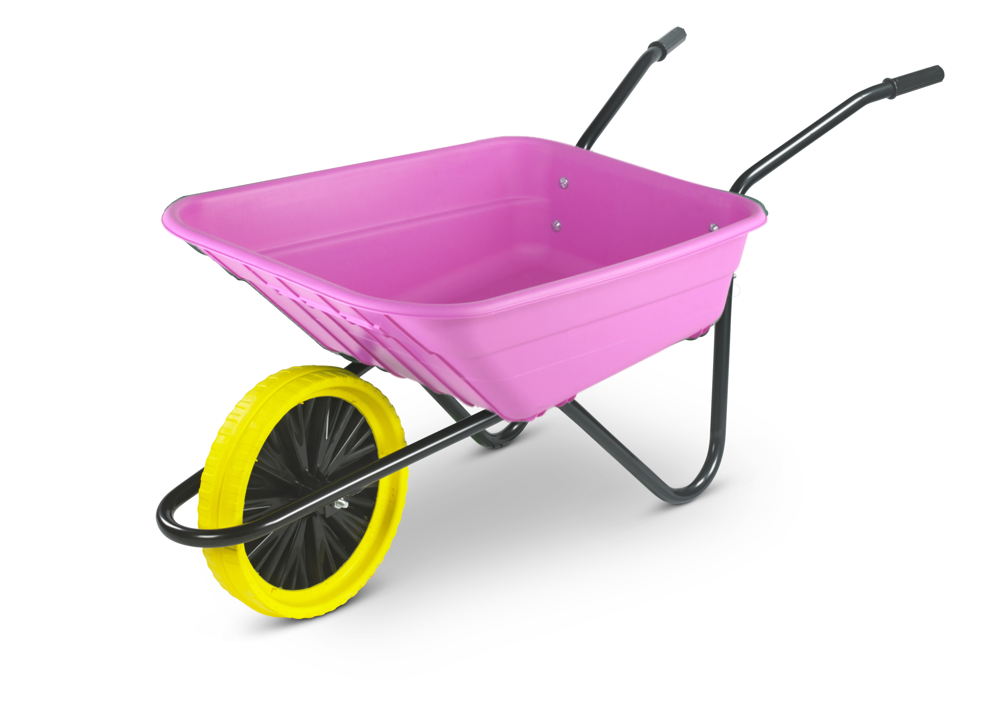 90 Litre Shire Heavy Duty Plastic Wheelbarrow Pink Puncture Proof