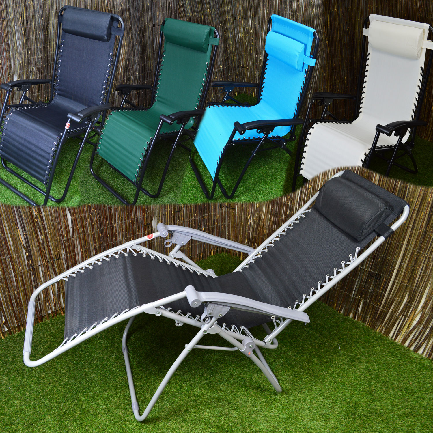 Multi Position Textoline Garden Relaxer Chair Lounger (Choice of