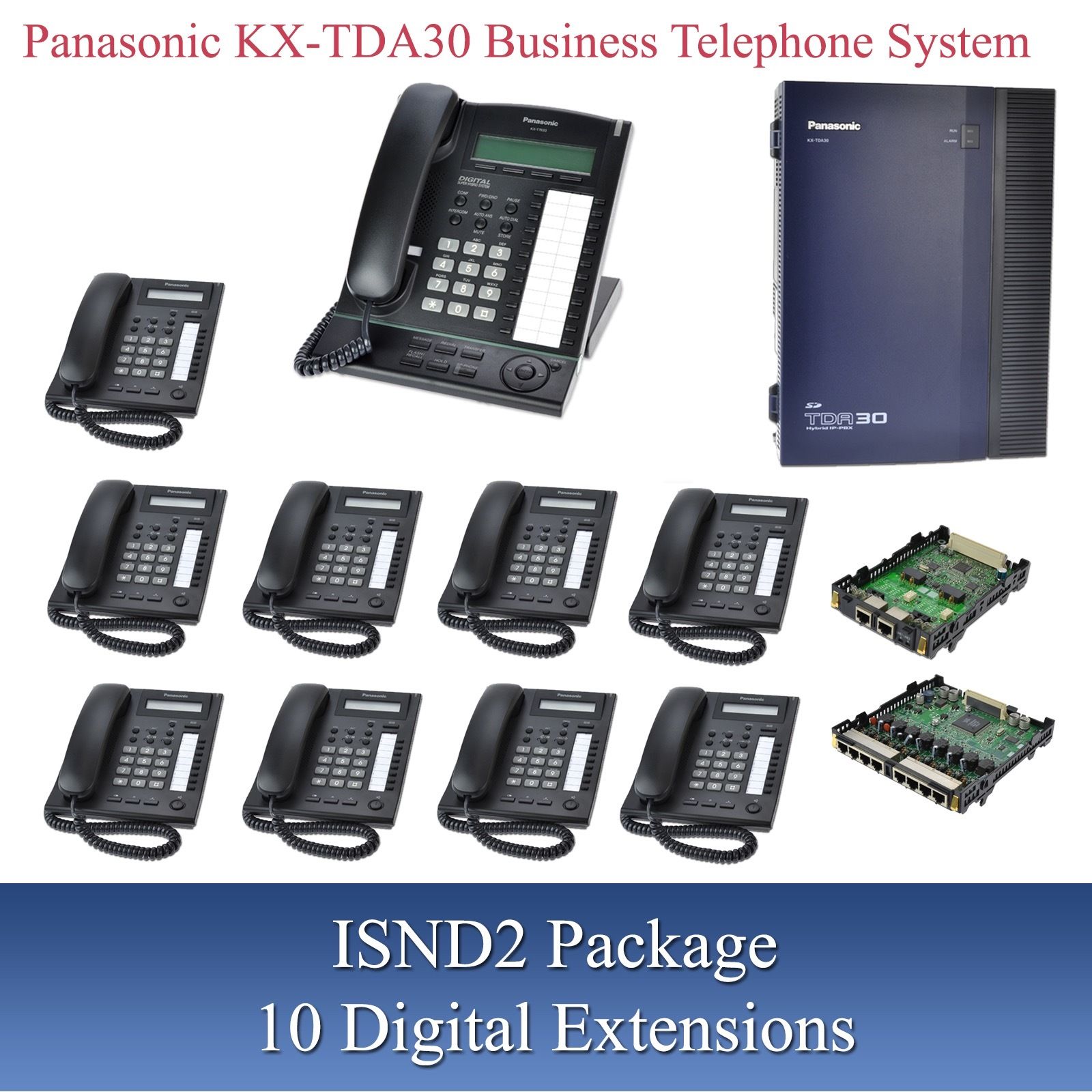 Panasonic Business Office Telephone System ISDN2e with 10 Phones - Inc VAT  & Del