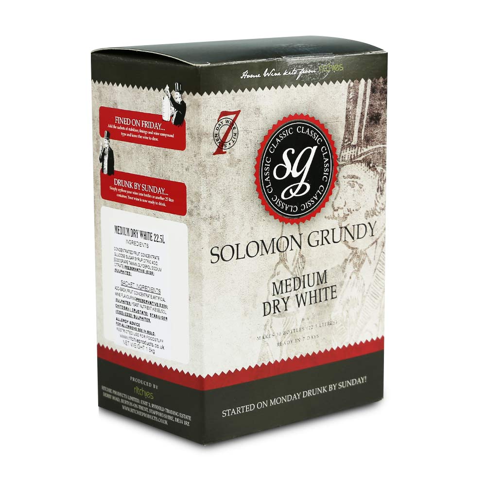 Kit De Brassage De Vin SG Wines Solomon Grundy Platinum - Pour Faire 30 Bouteilles à La Maison