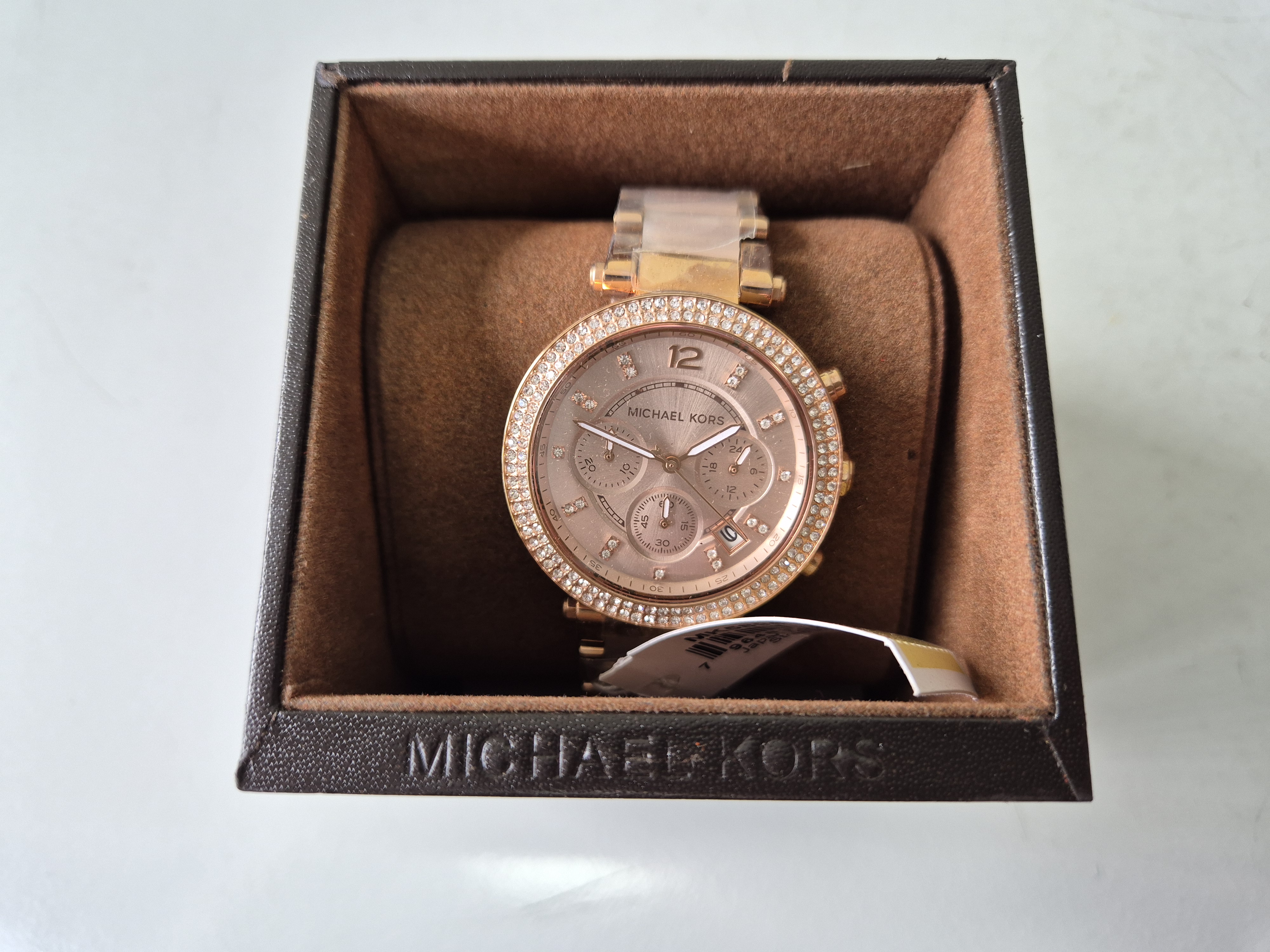Ladies Michael Kors Parker Chronograph Watch Rose Gold ( MK5896