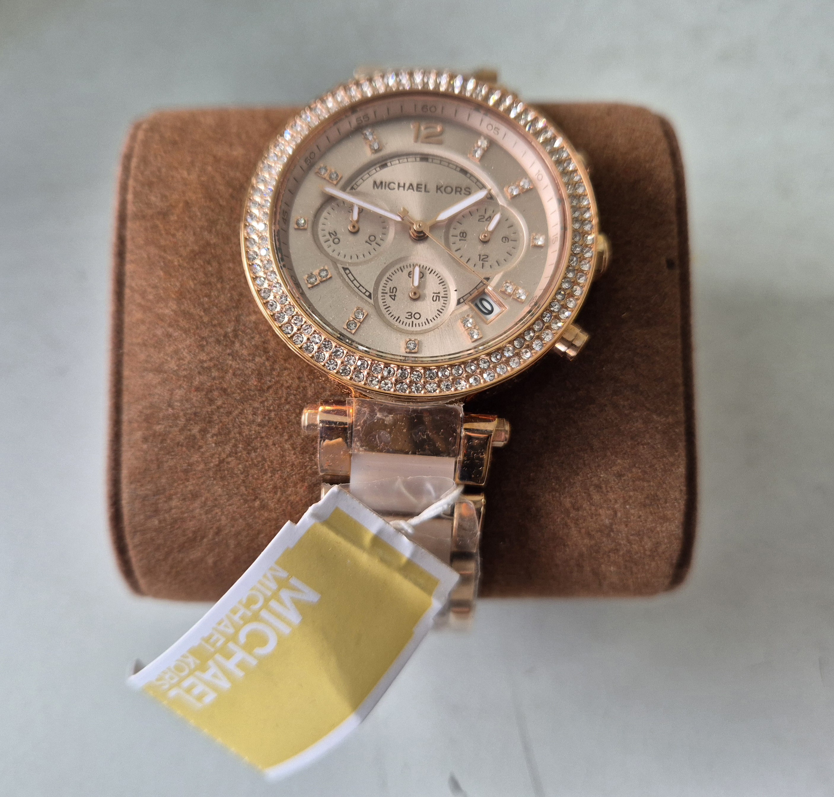 Ladies Michael Kors Parker Chronograph Watch Rose Gold ( MK5896