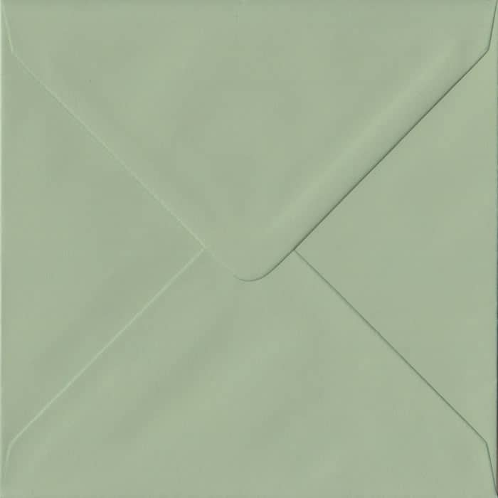 Heritage Green 100gsm Colour Envelope. S4 - 155mm x 155mm. Gummed Diamond Flap. 