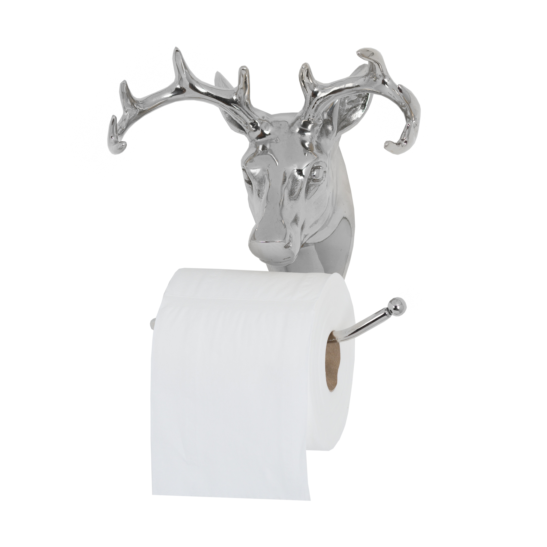 silver toilet roll holder
