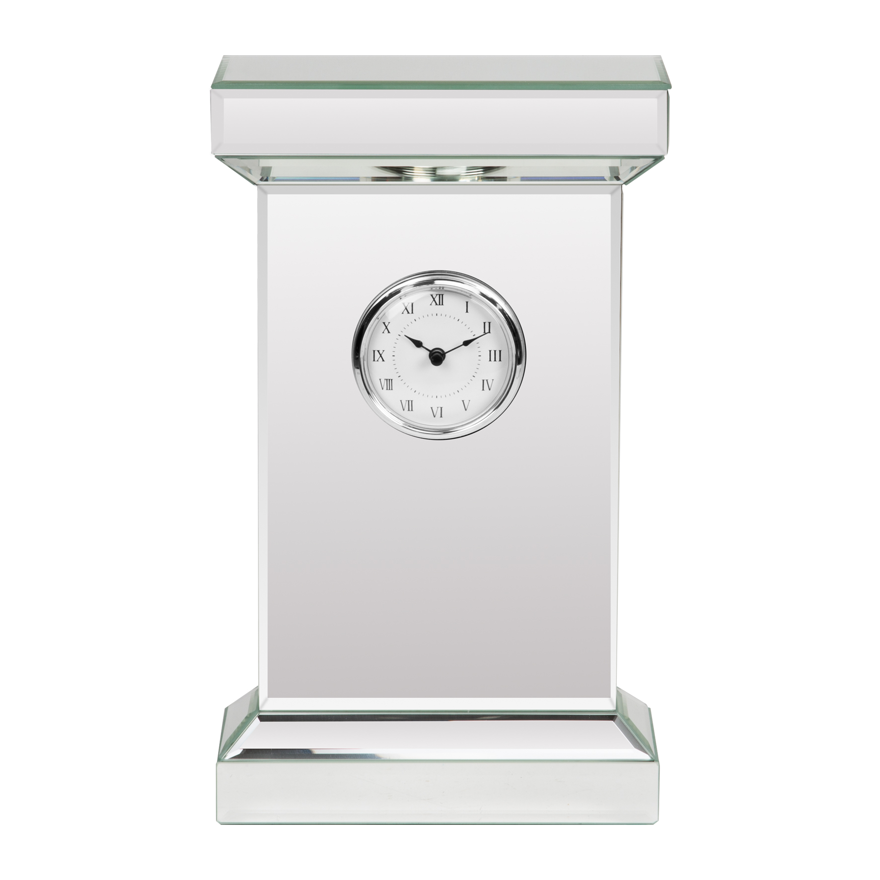 Rectangular Mirror Glass Pedestal Mantel Table Clock 38cm Roman Dial eBay