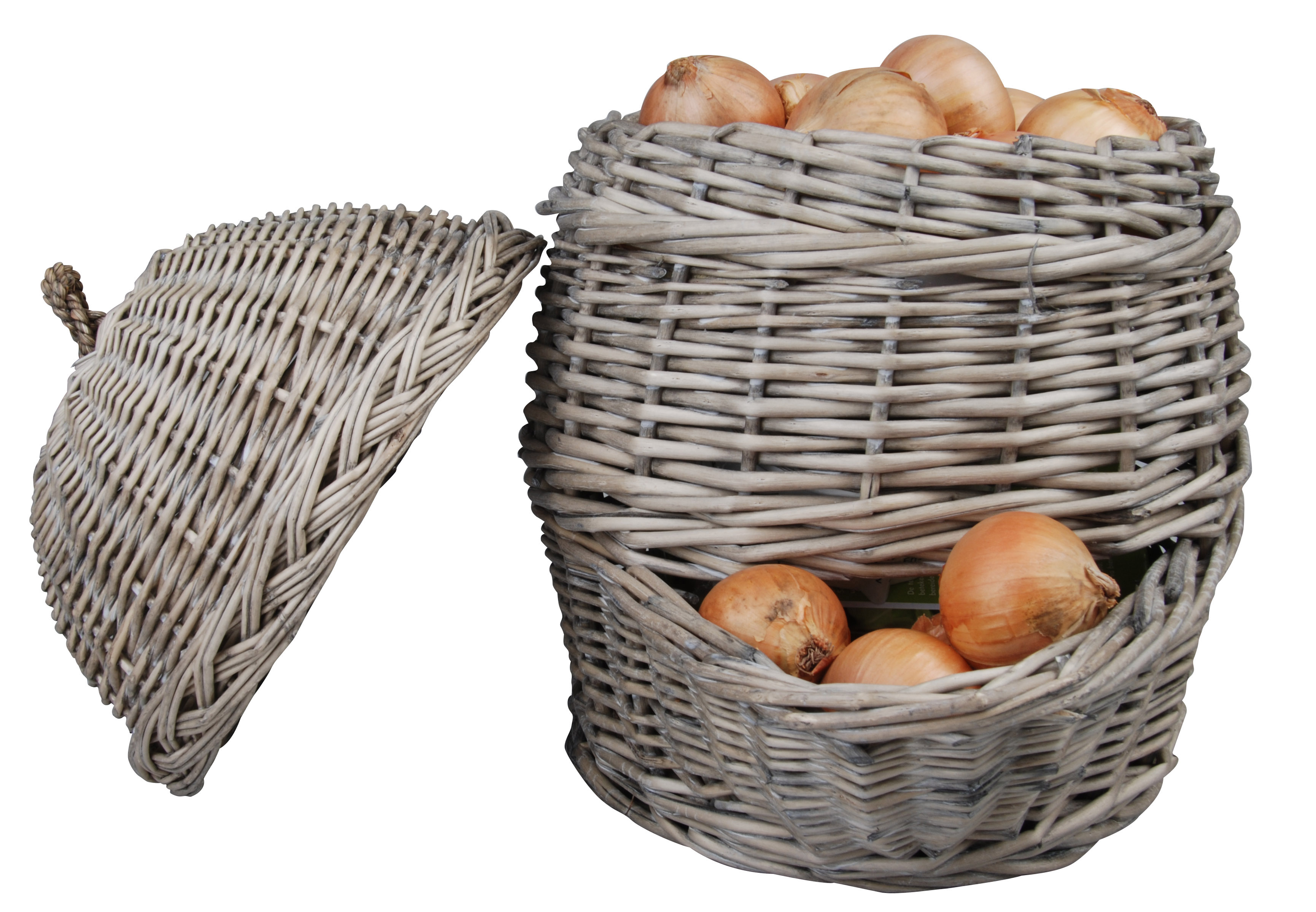 Willow Onion Basket Storage Holder Rustic Kitchen ...