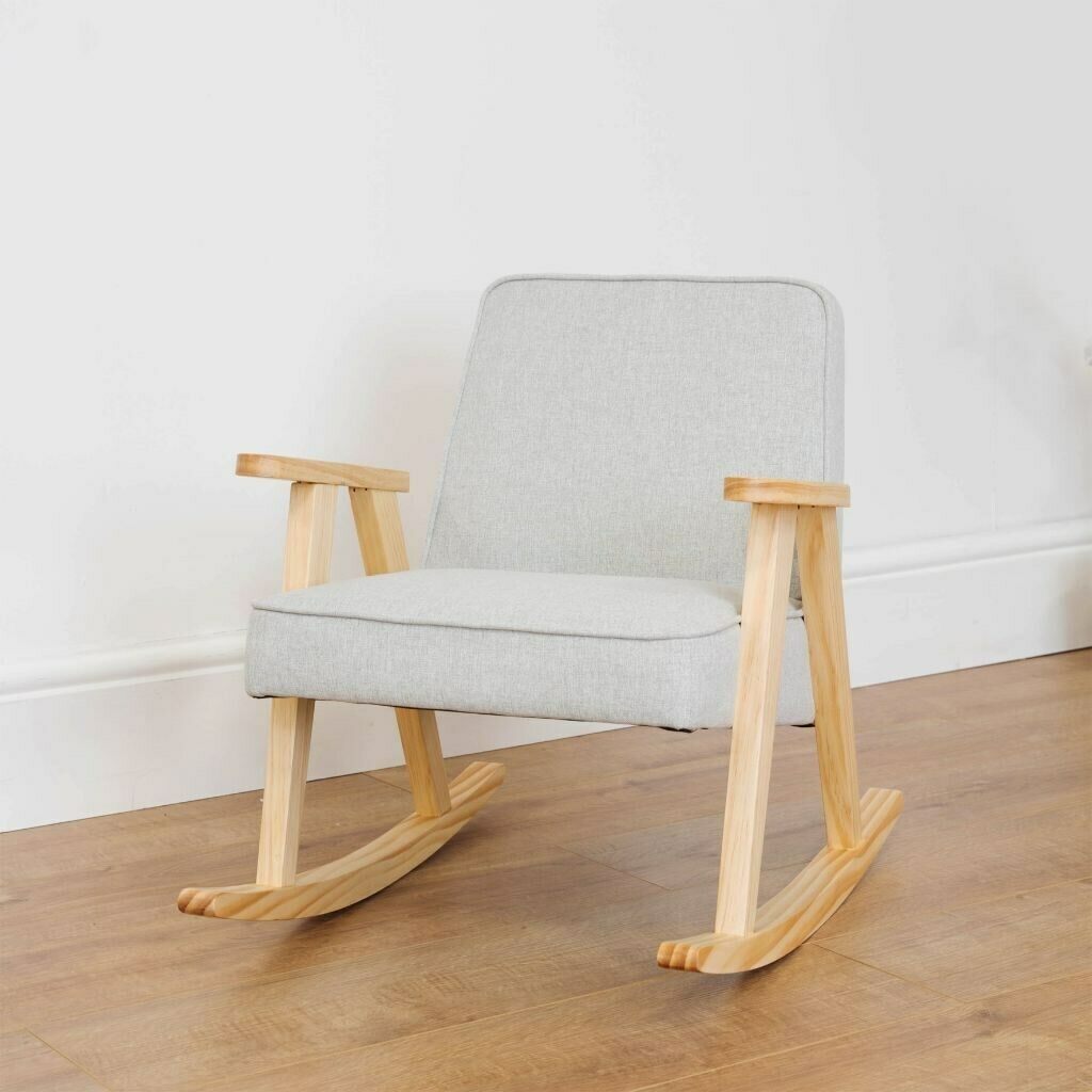 Maisonica Small Grey Linen Oak Framed Childrens Rocking Chair Ebay Maisonica Small Grey Linen Oak Framed Childrens Rocking Chair Ebay