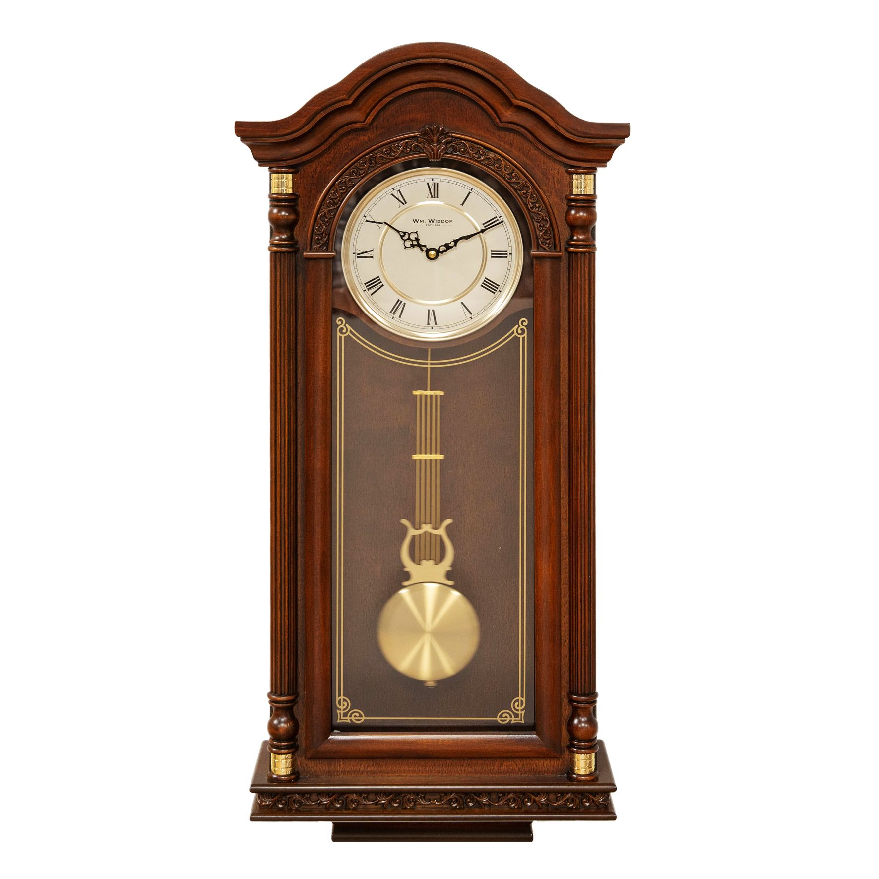 Ornate Pendulum Mahogany Wall Clock With Westminster Chime 83cm Ebay