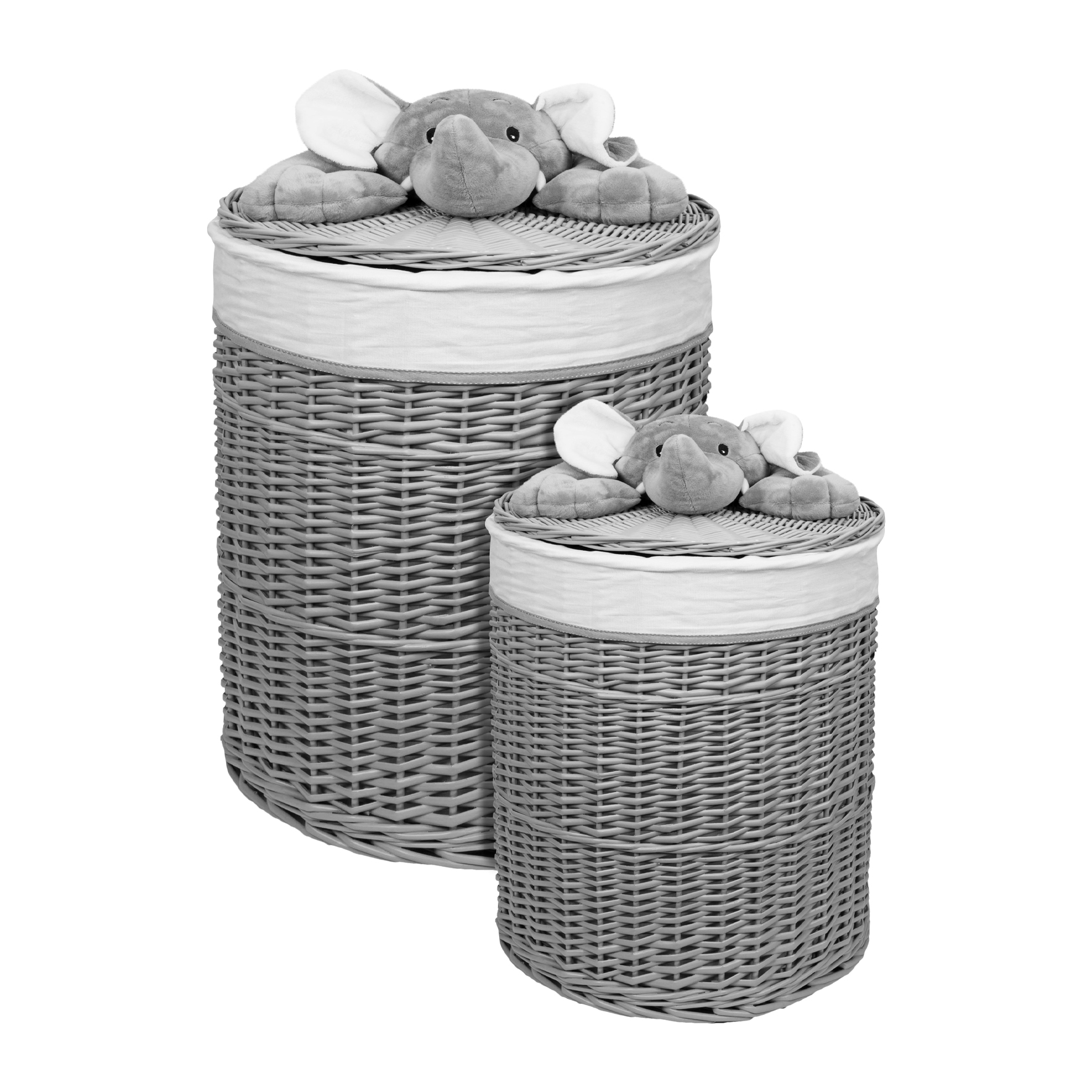 grey wicker baskets with lids