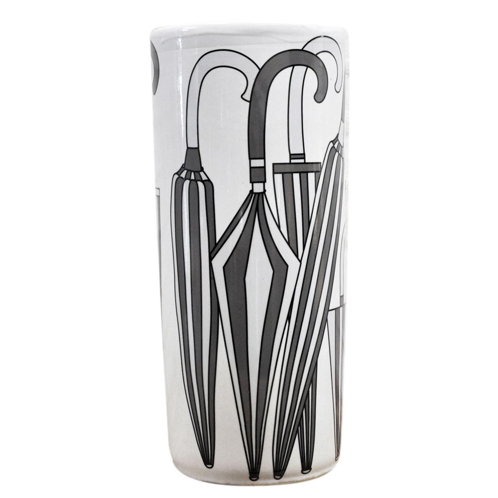 Grey/Black and White Ceramic Umbrella Stand Stick Holder 46cm eBay