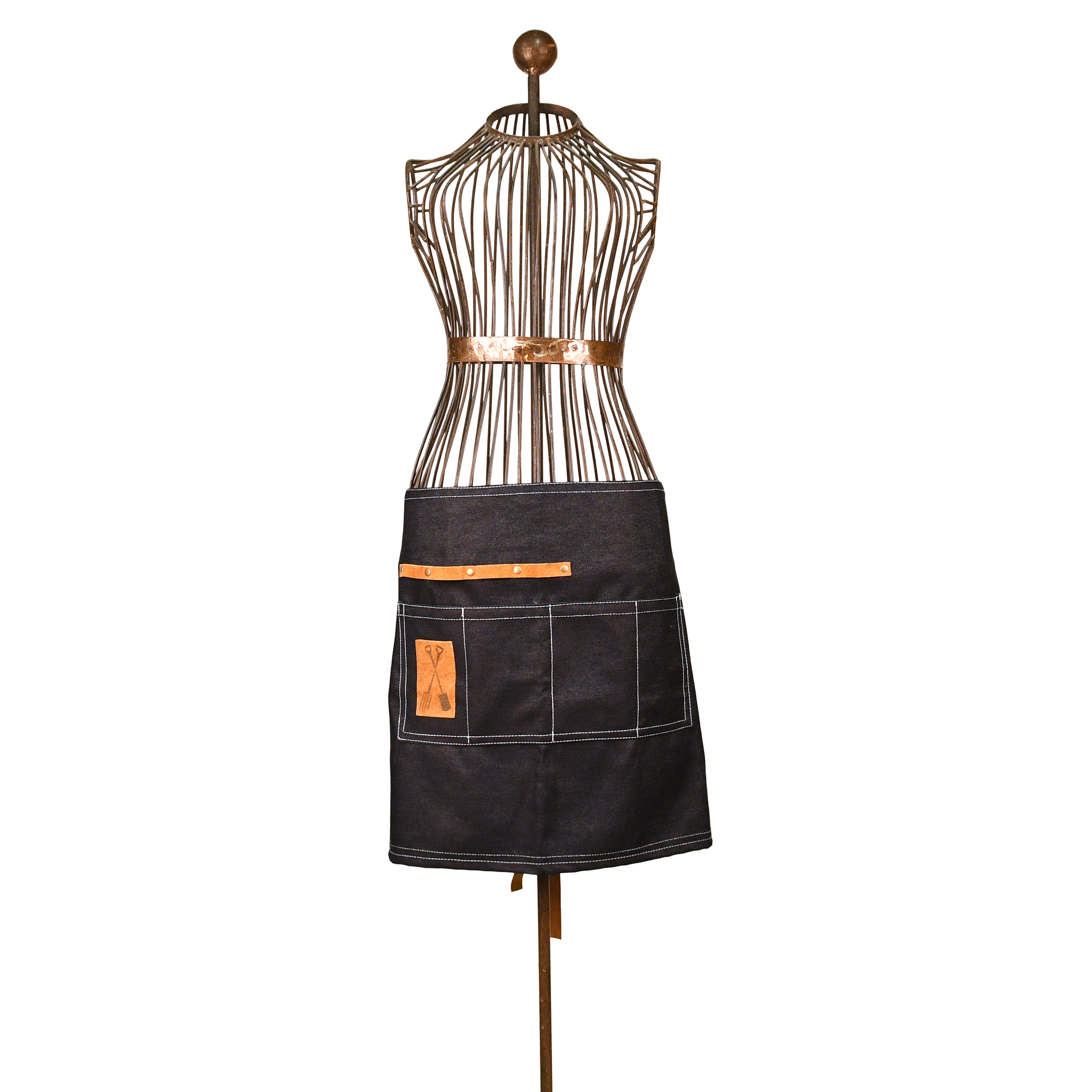 Short Half Length Waist Apron Tool Belt Denim with Pockets Garden Chef