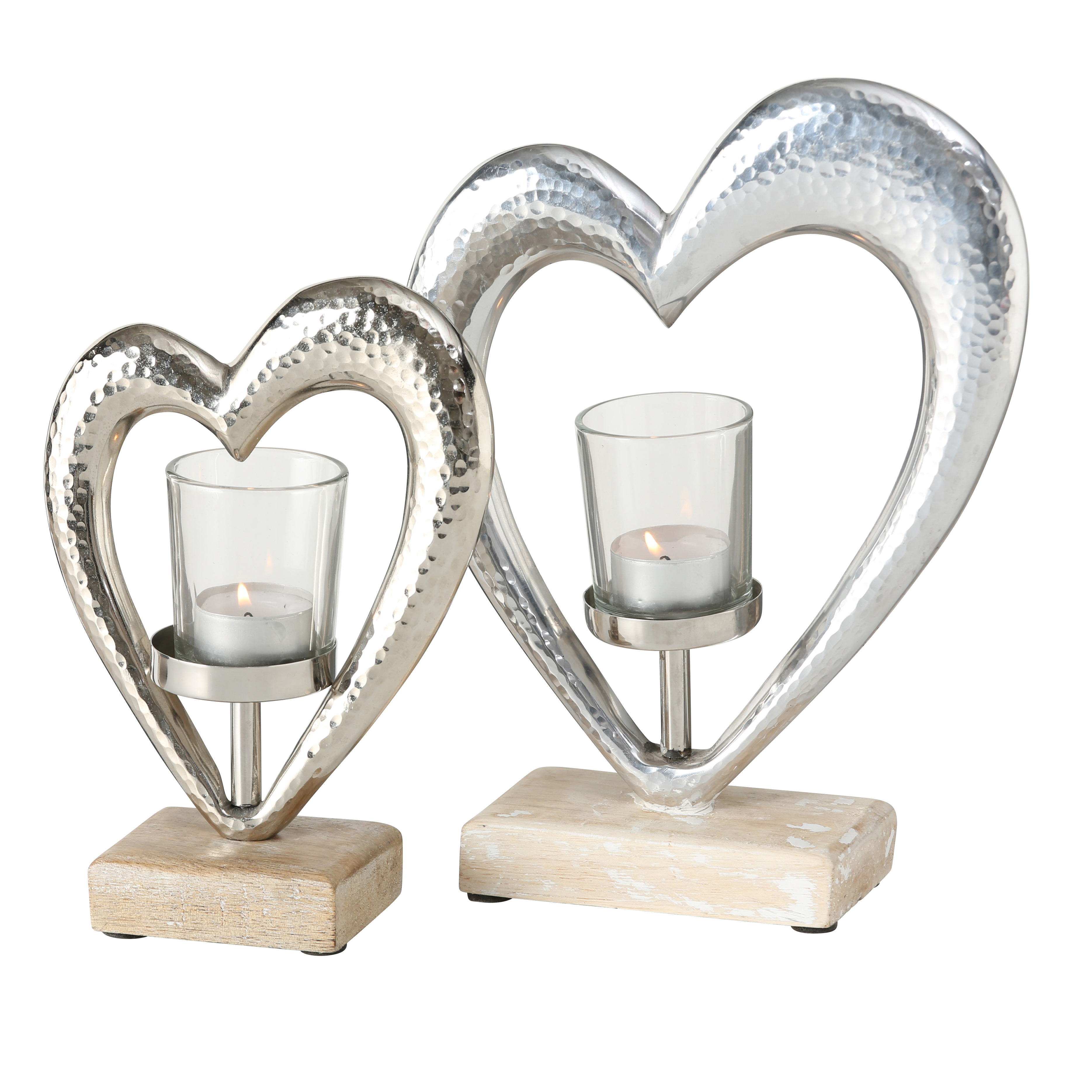 Heart Shape Candle Tealight Holders Silver Metal 20cm & 26 cm Romantic Gift 2 pc eBay