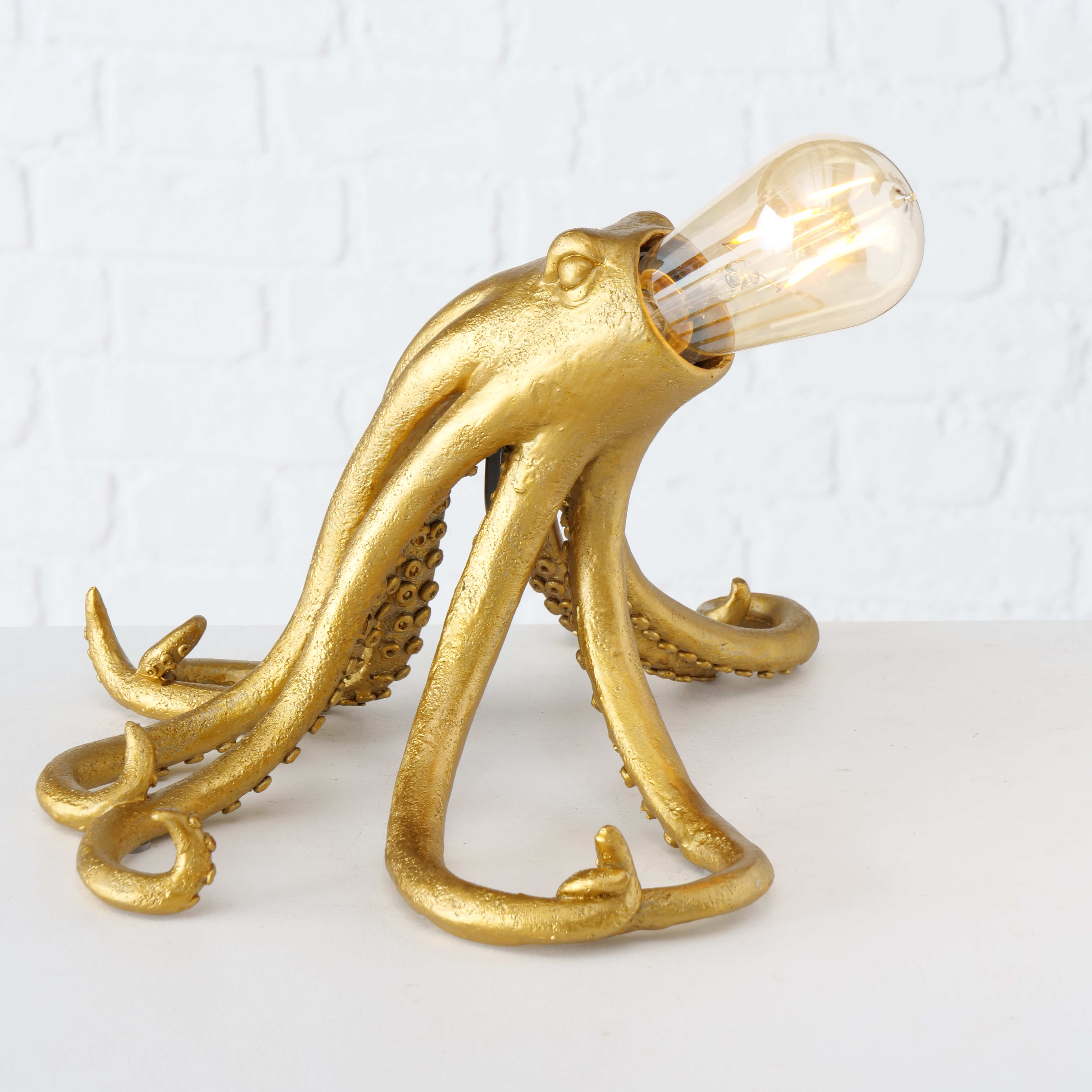 Octopus Tentacle Funky Lamp Gold Table Bedside Light 40w E27 Inline