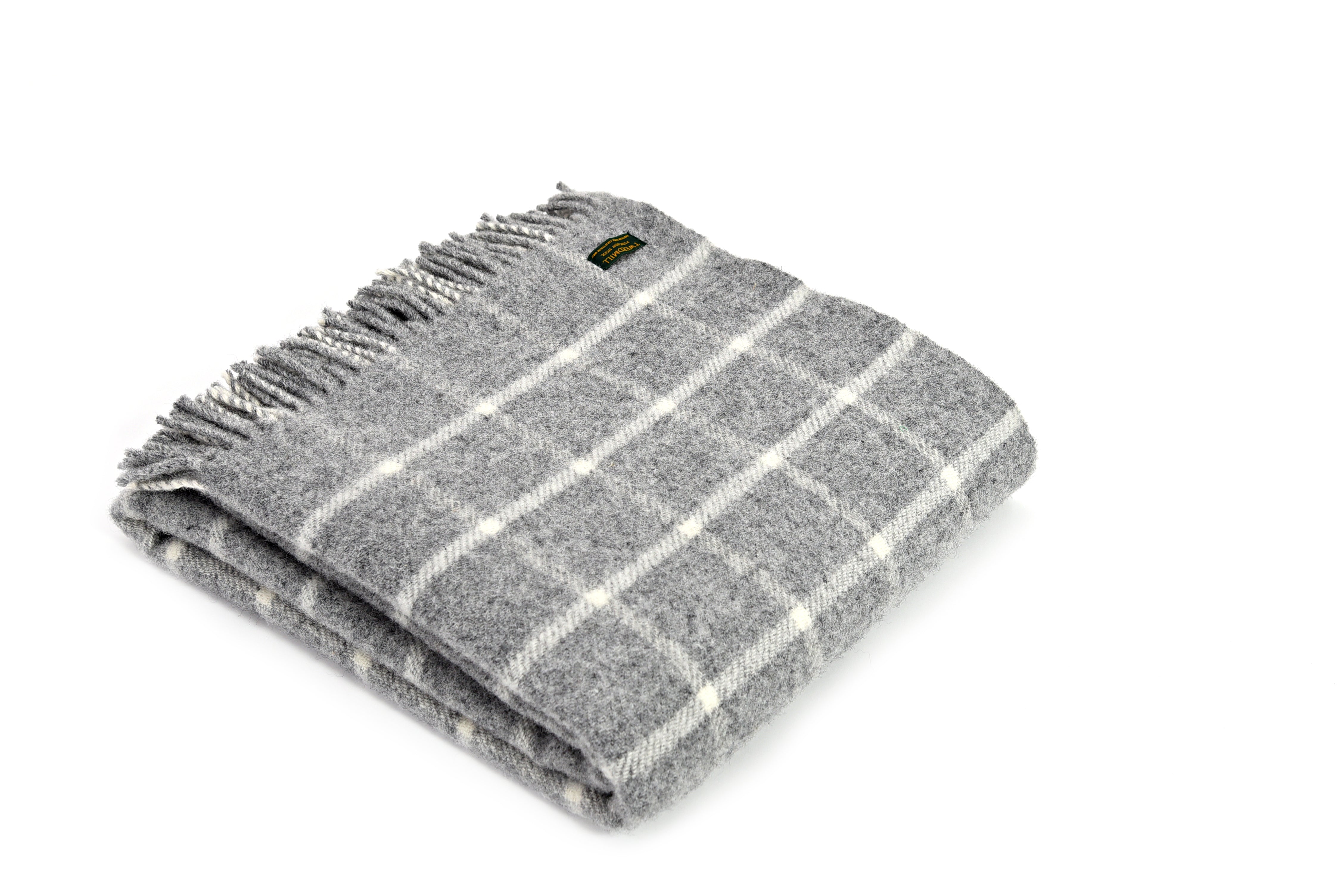 Tweedmill Pure New Wool Block Check Throw - Various Colours - Picture 2 of 5