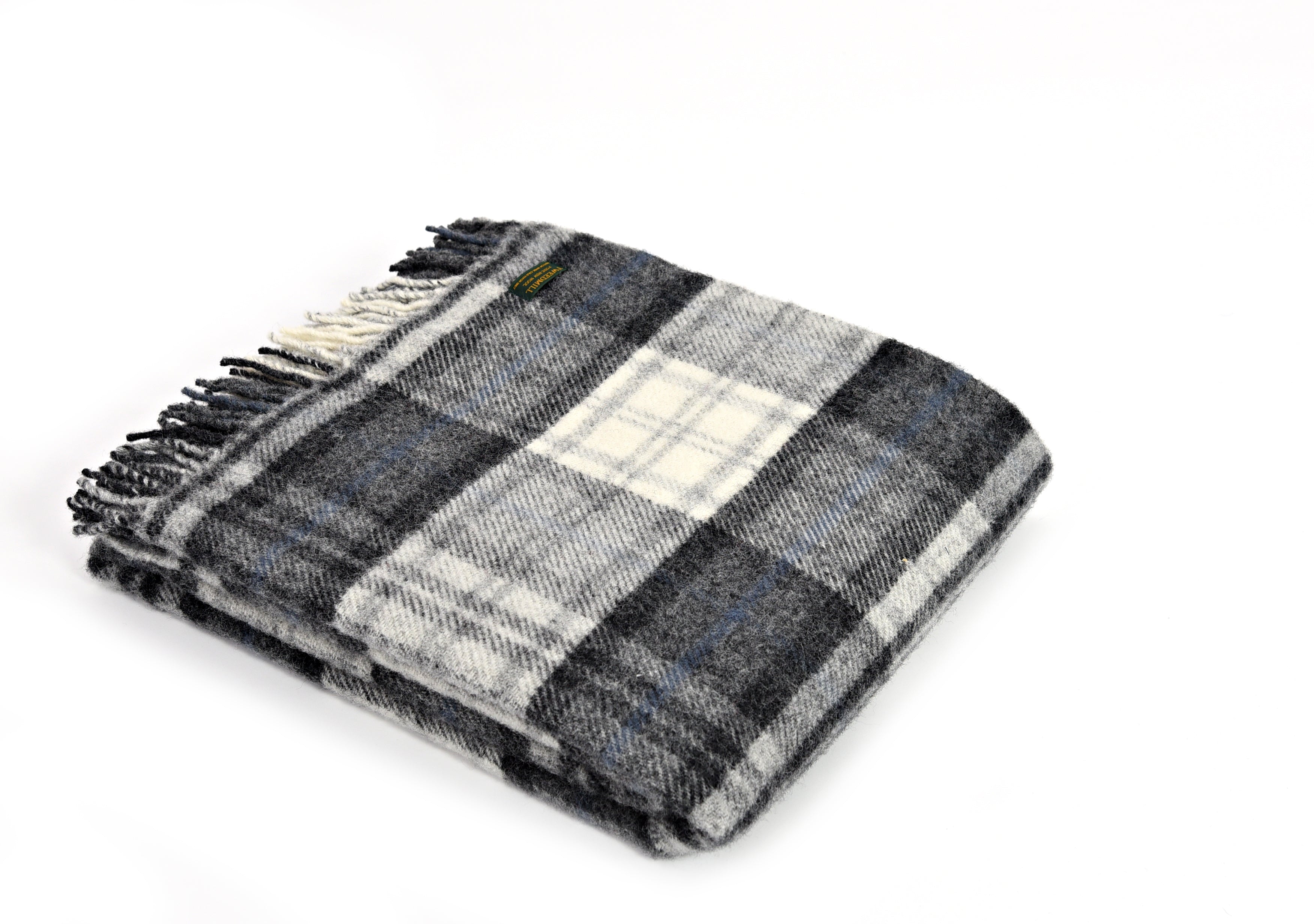 Tweedmill Pure New Wool Block Check Throw - Various Colours - Picture 4 of 5