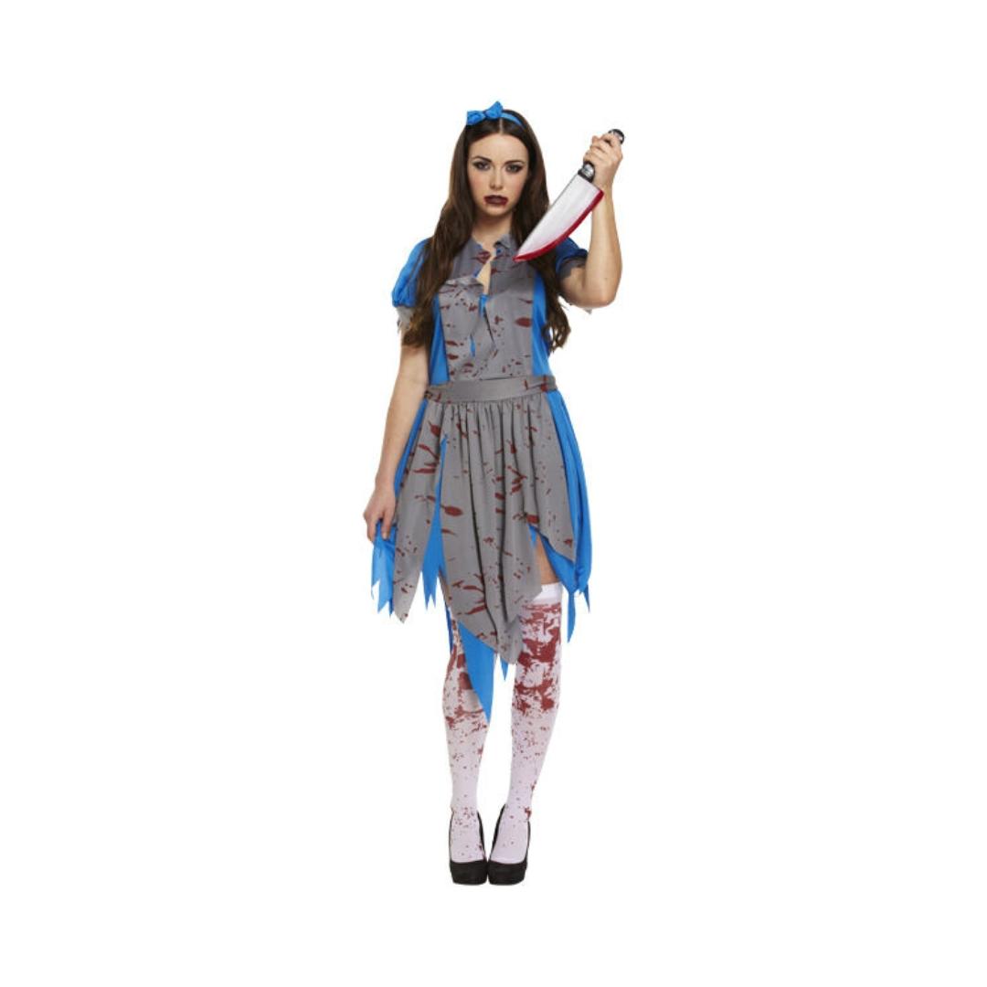 Horror Scary Alice In Wonderland Halloween Fancy Dress Costume