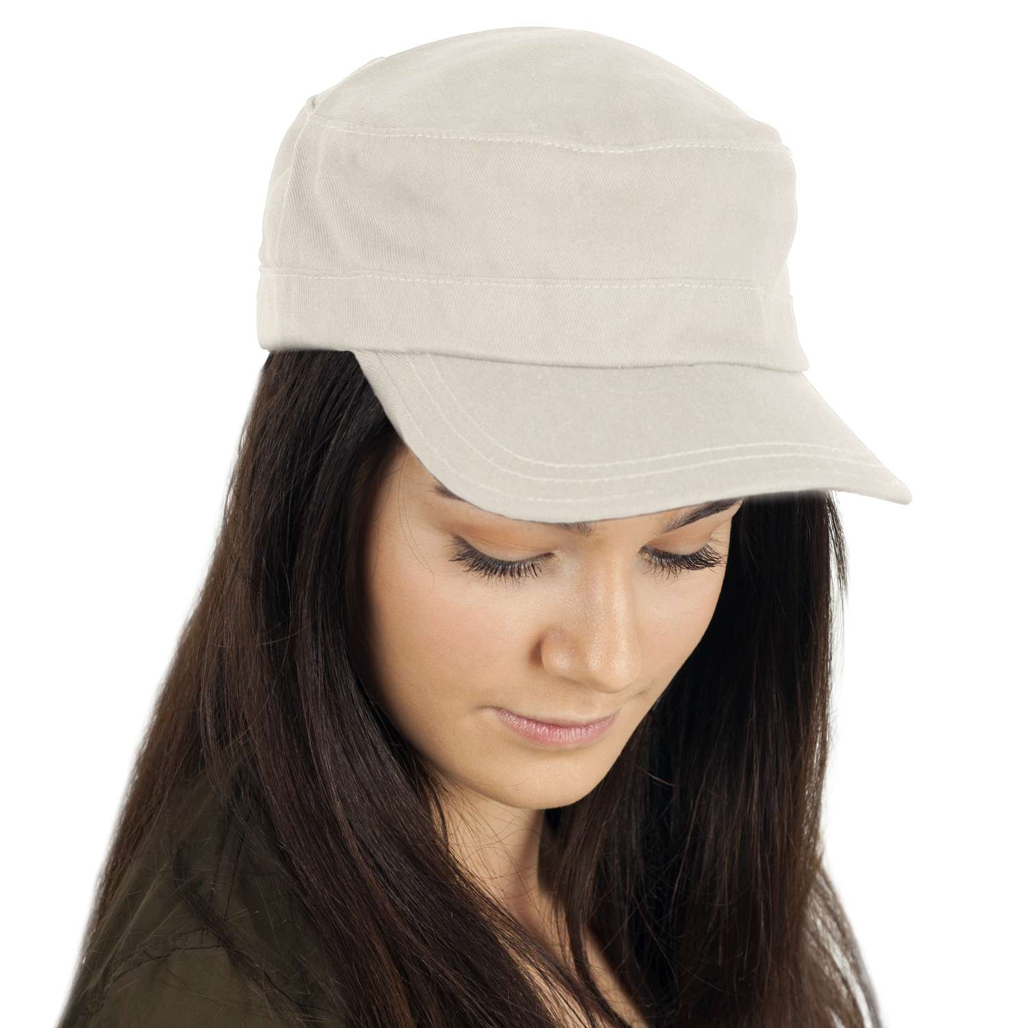MENS LADIES WOMENS GIRLS MILITARY ARMY STYLE CAP PLAIN COTTON CADET