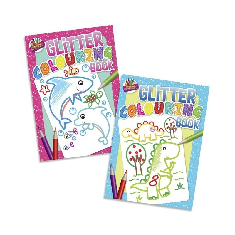 A4 Jumbo Foil Glitter Stickers Fun Activity Party Super Kids Colouring Books 