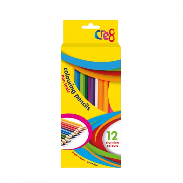 12 Full Size Colouring Pencils | Assorted Colours | Kids Art & Craft Drawing Set - 1
