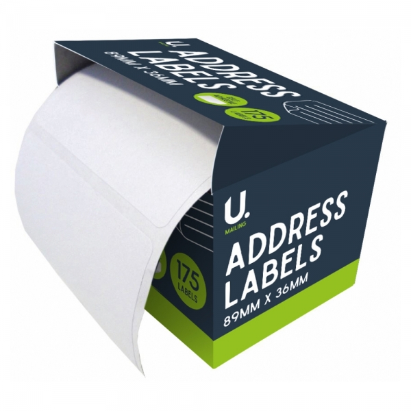 Address Labels On Roll - 175 Labels Postage Packaging Notes Sticky 36 x 89mm - 1